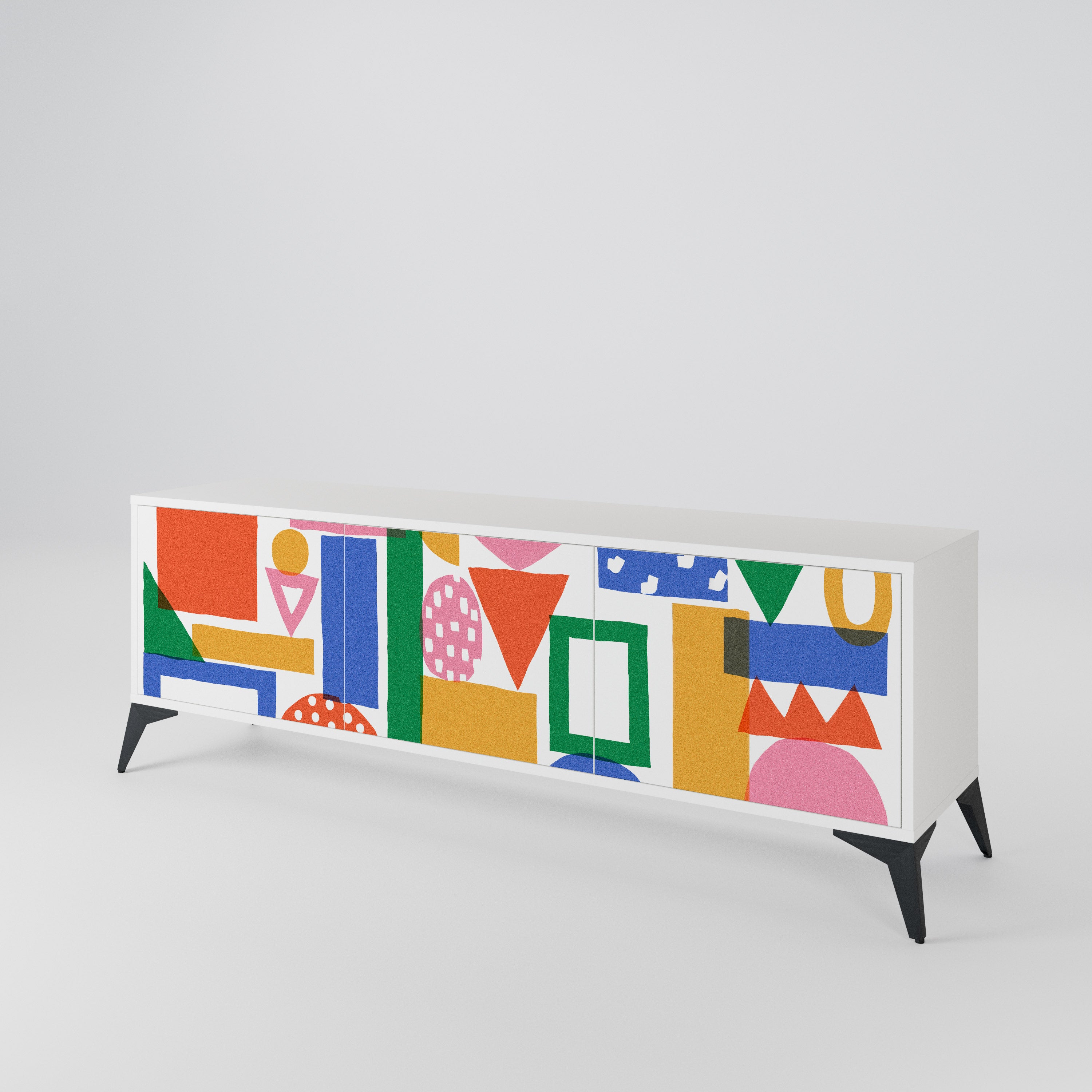 GEOMETRIC GLIMMER 3-Door TV Cabinet
