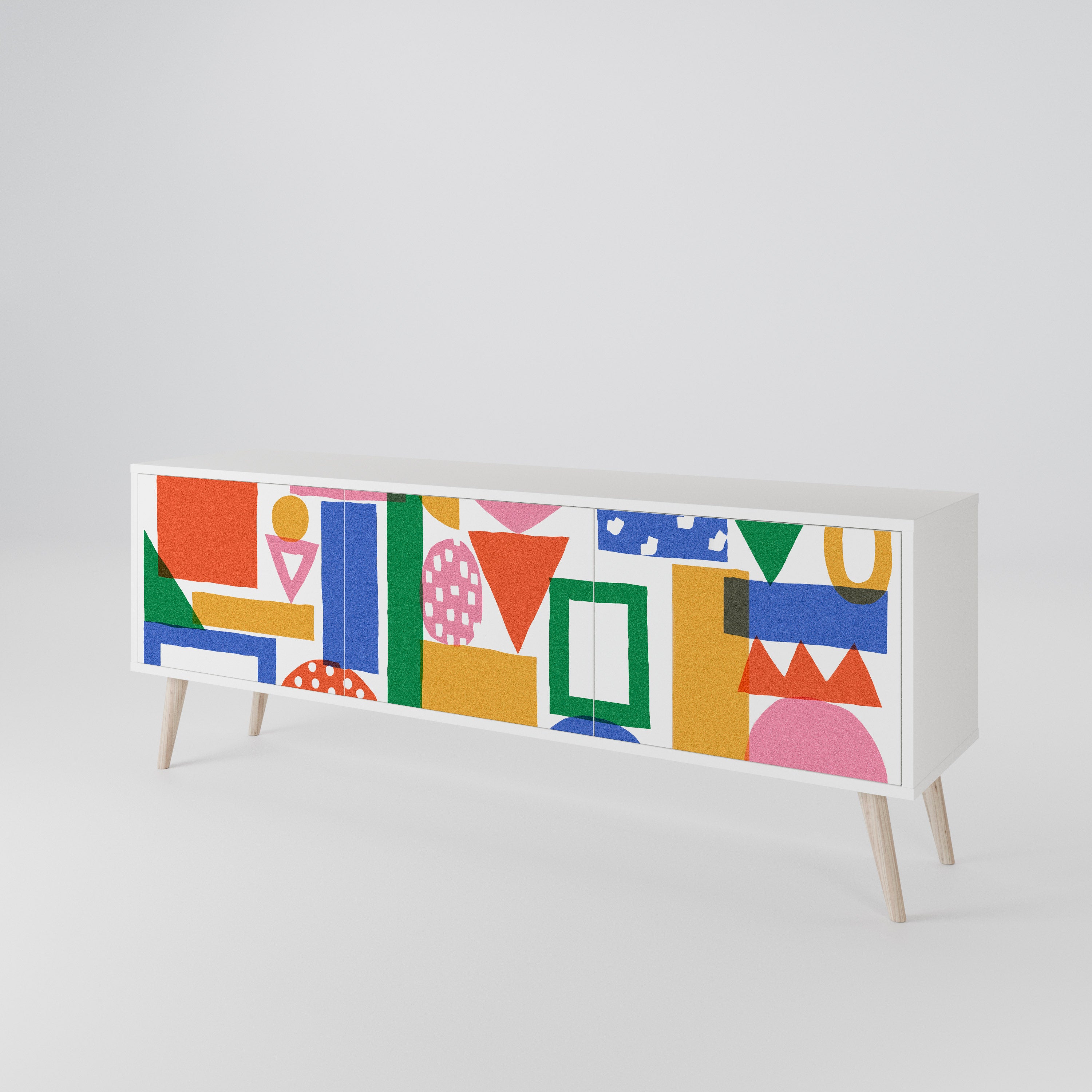 GEOMETRIC GLIMMER 3-Door TV Cabinet