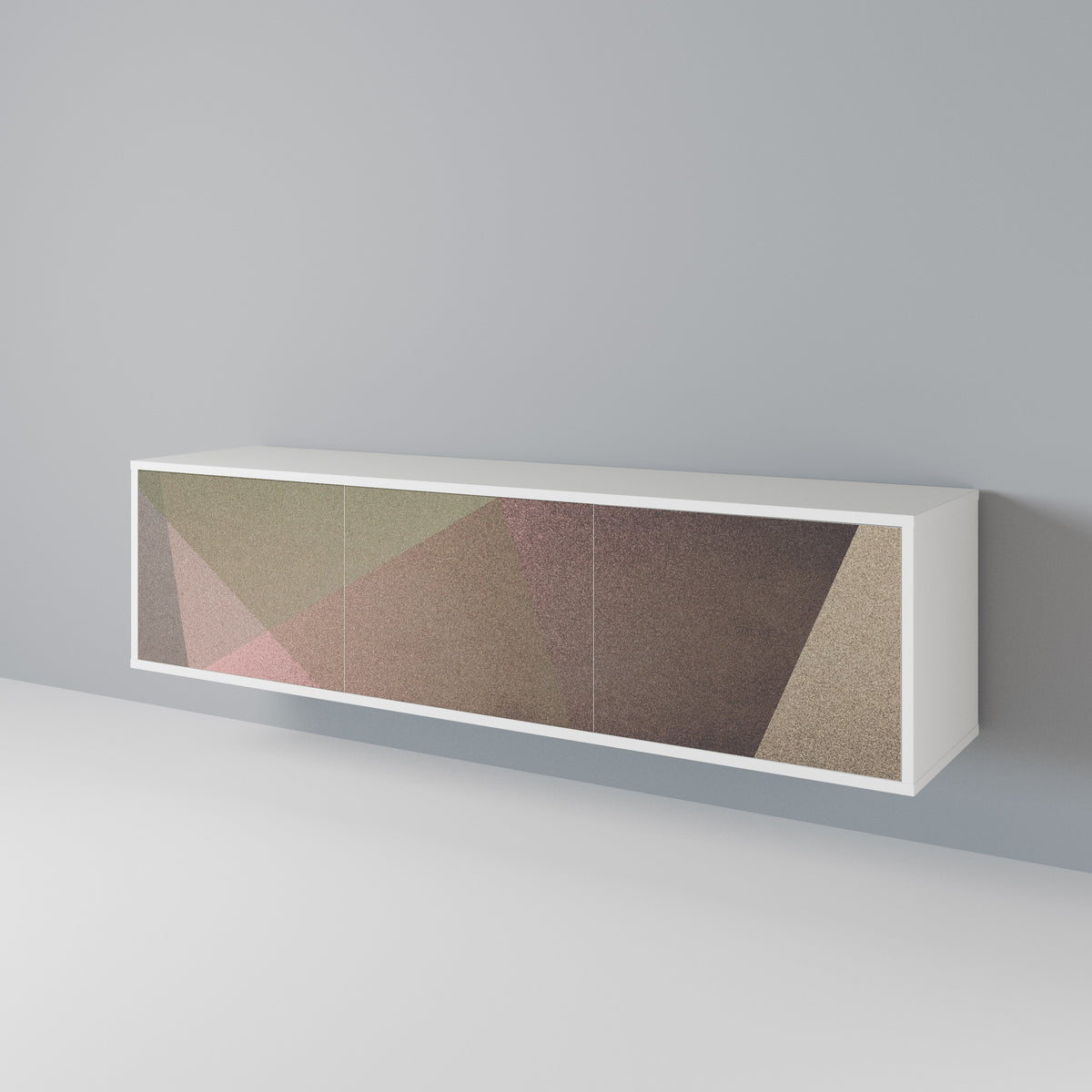 BEIGE GEOMETRY 3-türiges TV-Lowboard
