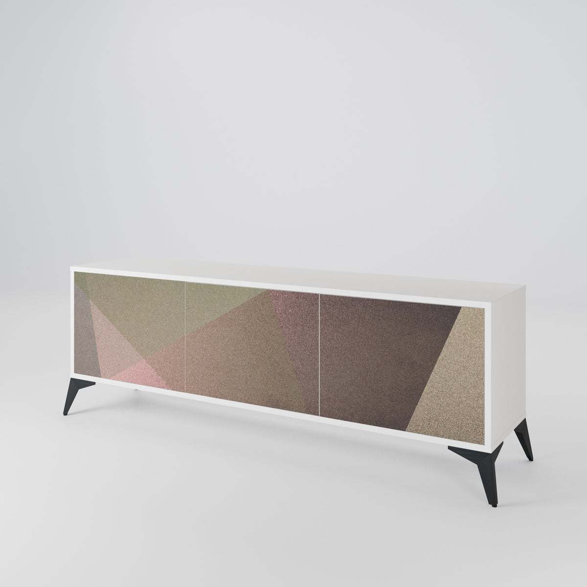 BEIGE GEOMETRY 3-türiges TV-Lowboard