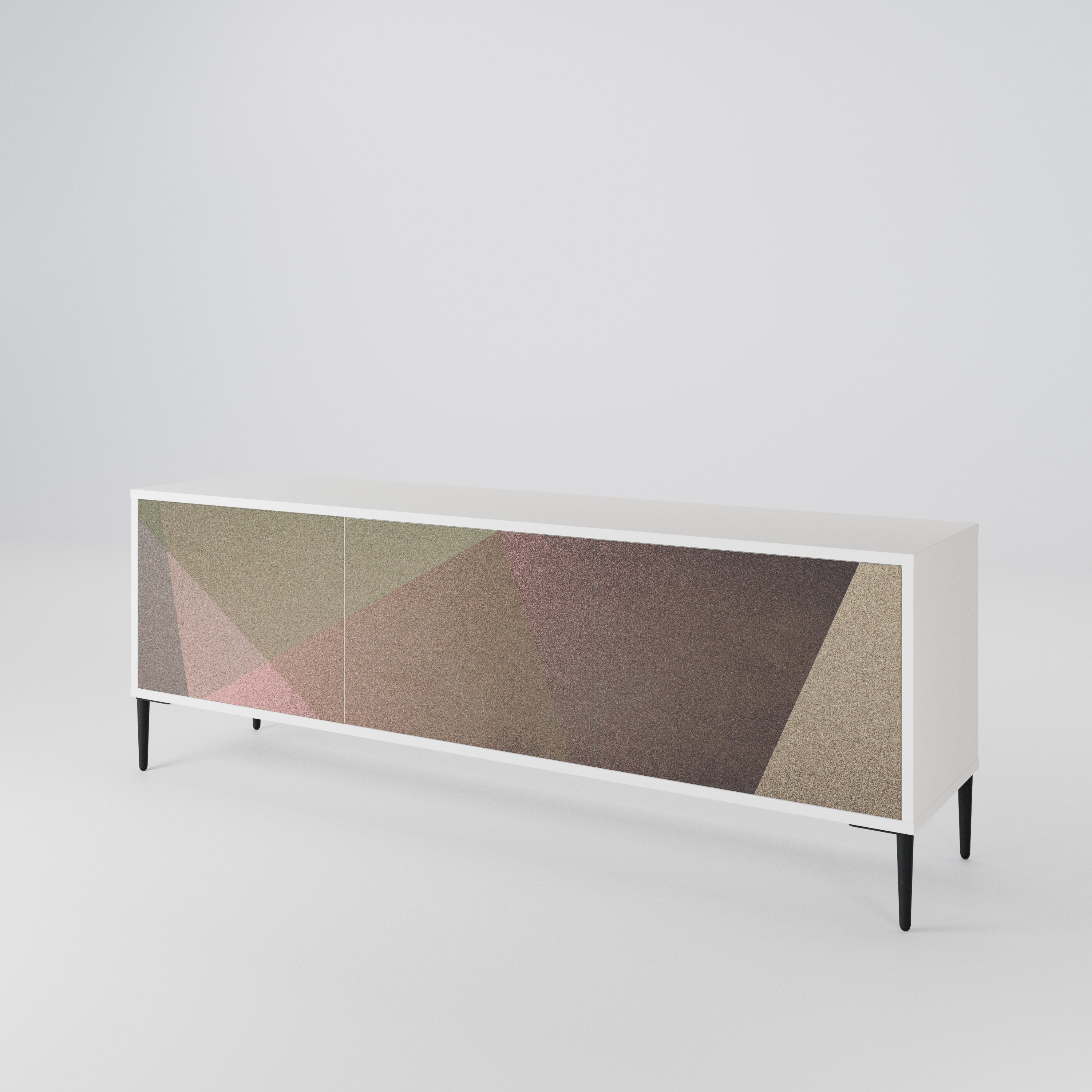 BEIGE GEOMETRY 3-Door TV Cabinet