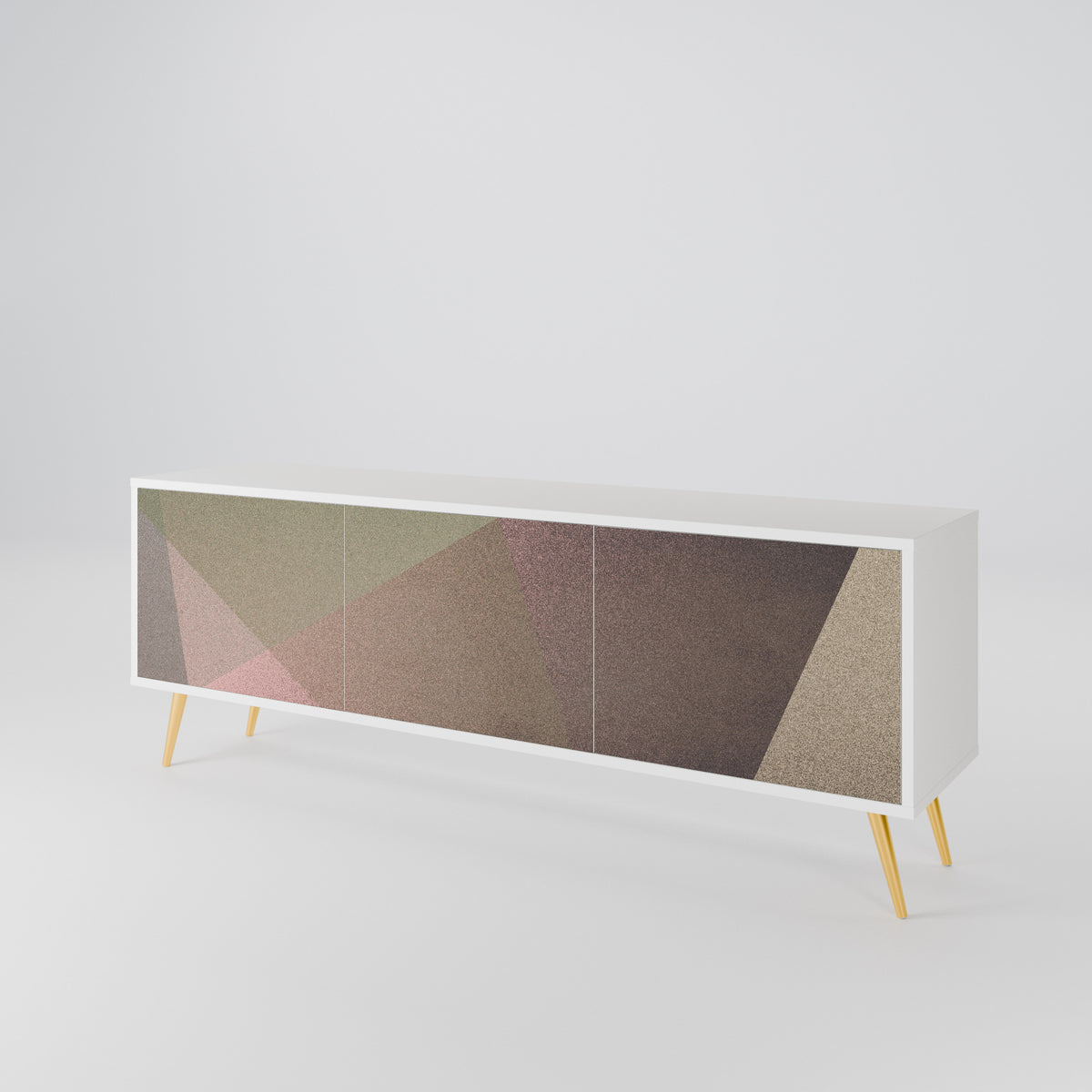 BEIGE GEOMETRY 3-türiges TV-Lowboard