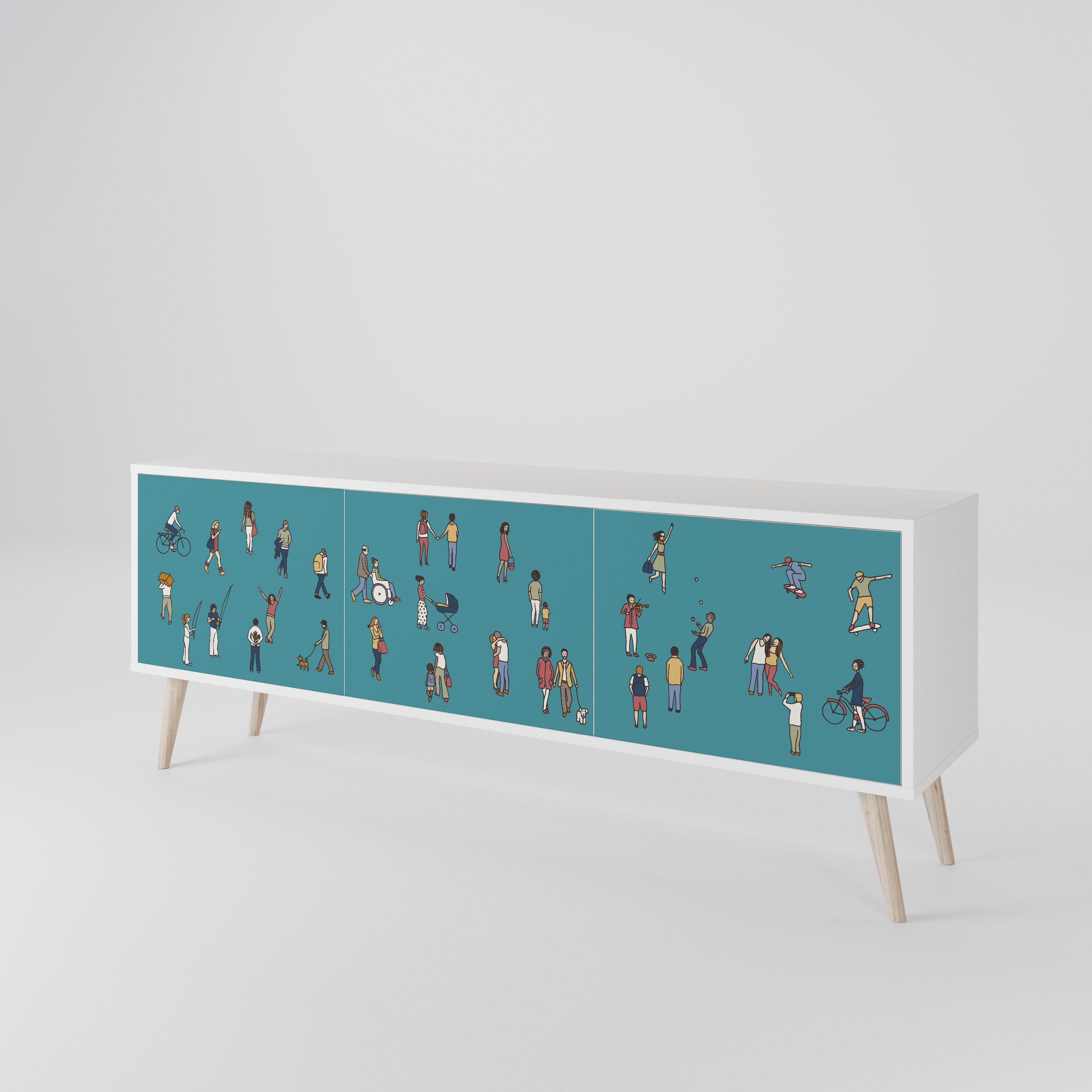 COLLECTIVE STREAM 3-Door TV Cabinet