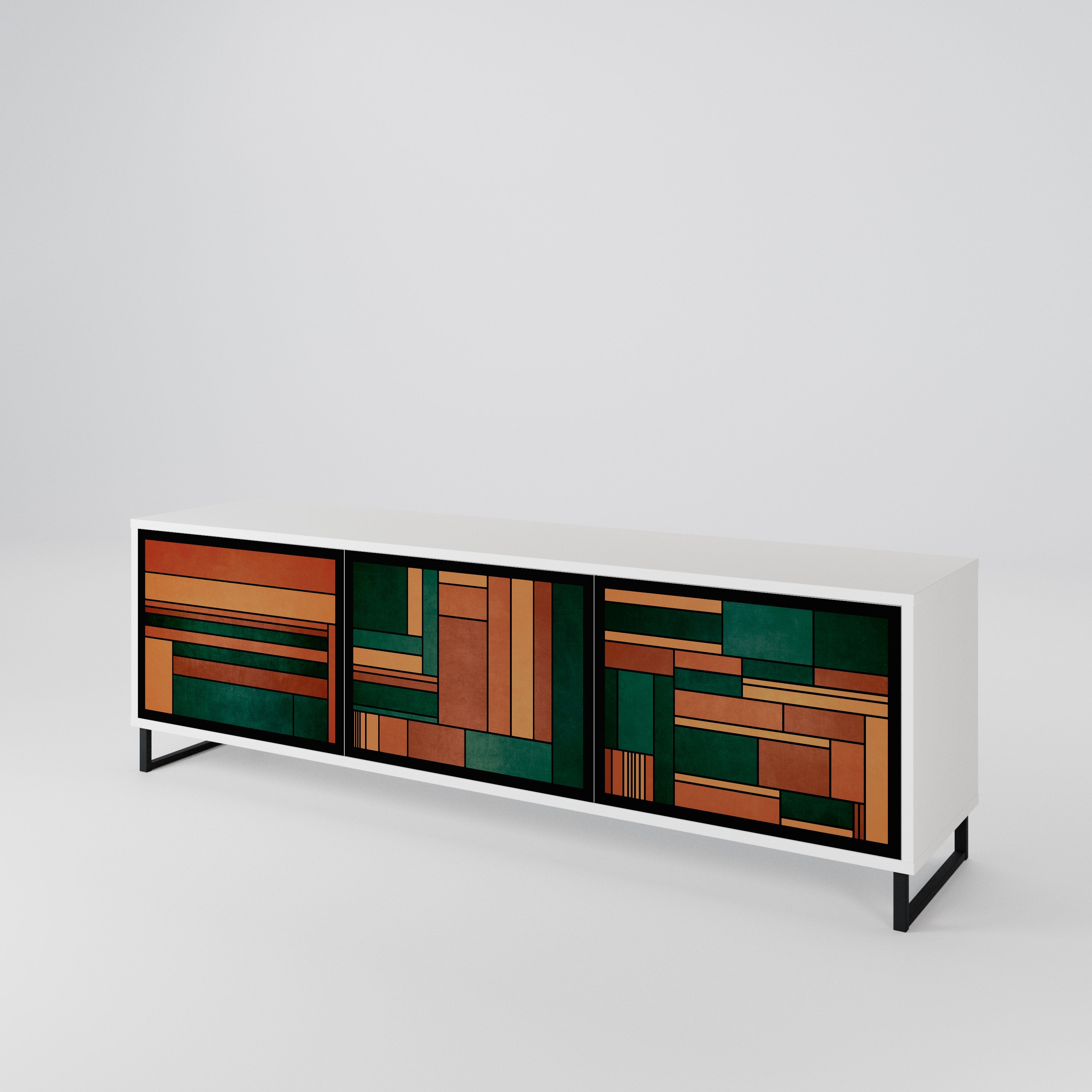 EARTHY FIGURES 3-Door TV Cabinet