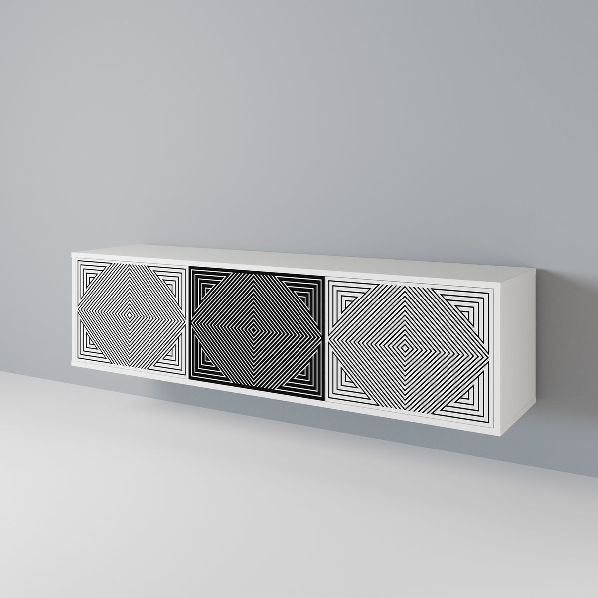 POLYGON ILLUSION 3-türiges TV-Lowboard