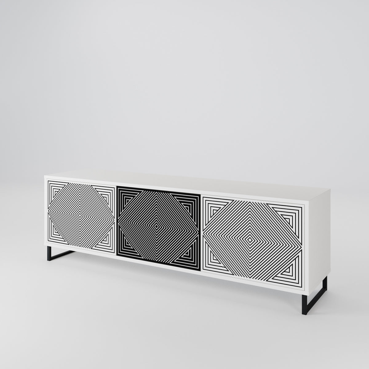 POLYGON ILLUSION 3-türiges TV-Lowboard