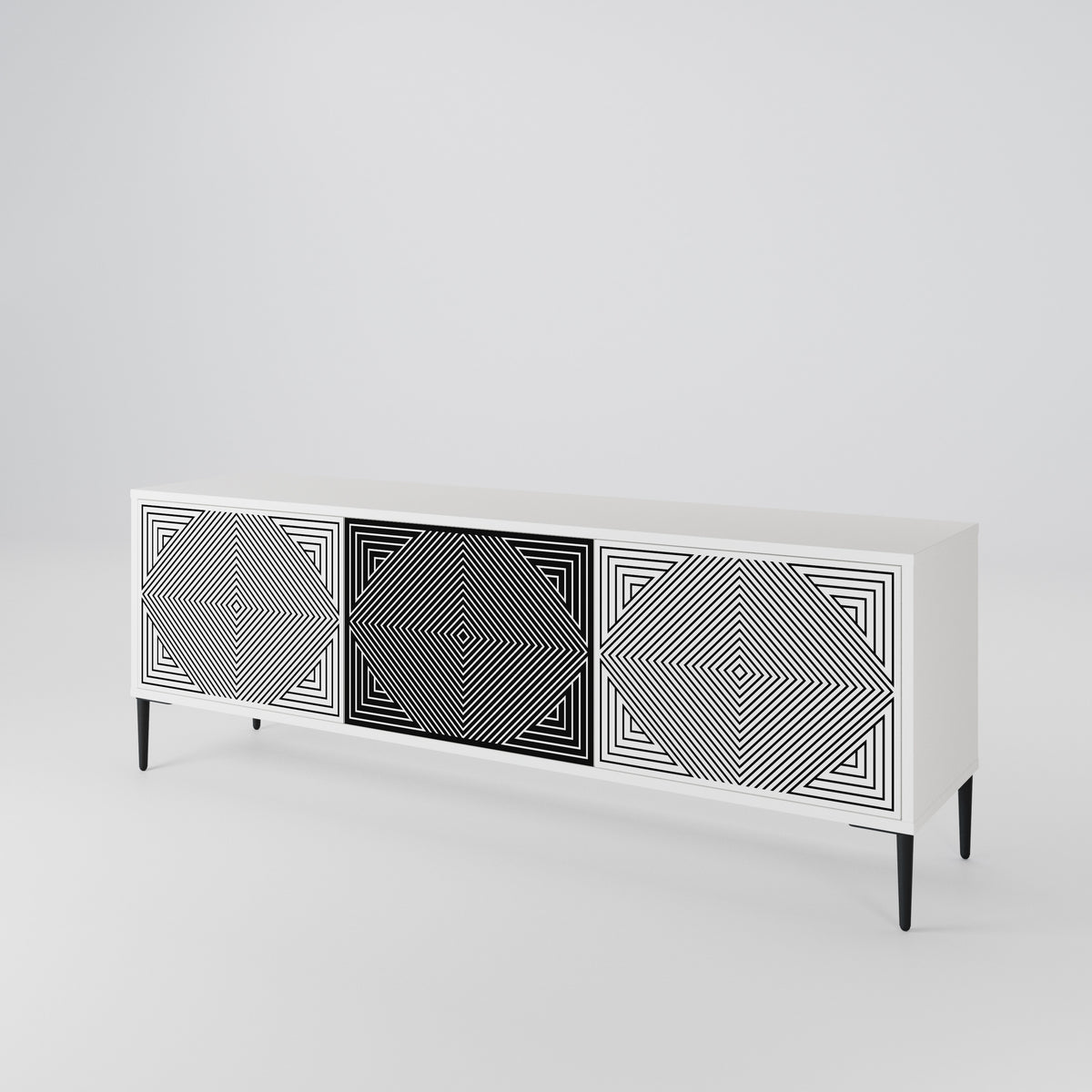 POLYGON ILLUSION 3-türiges TV-Lowboard