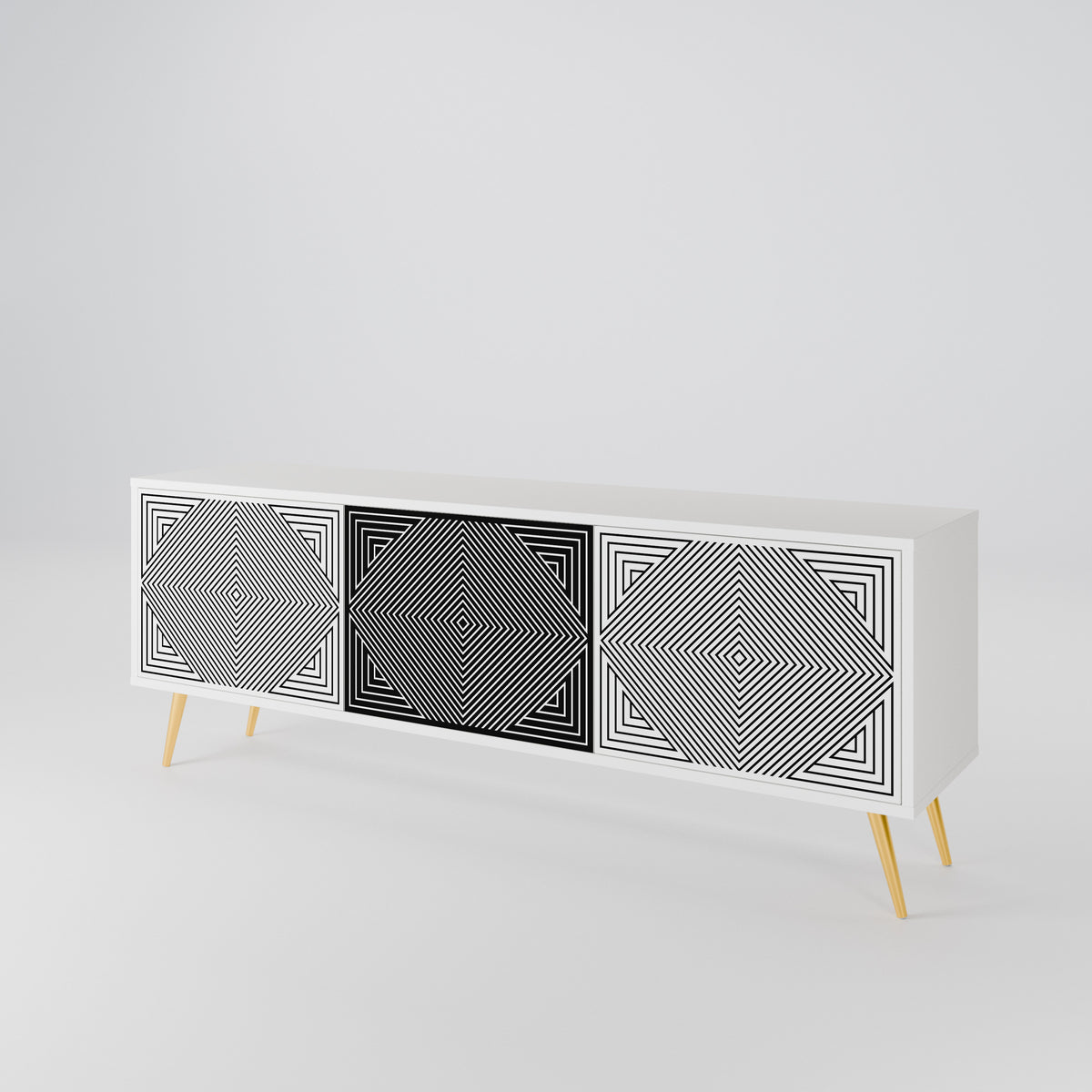 POLYGON ILLUSION 3-türiges TV-Lowboard