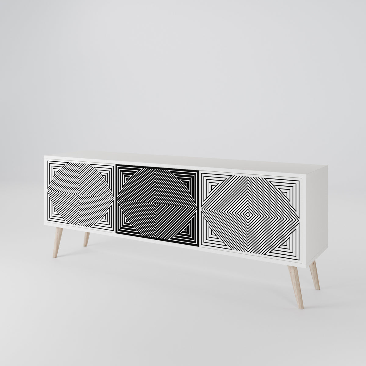 POLYGON ILLUSION 3-türiges TV-Lowboard