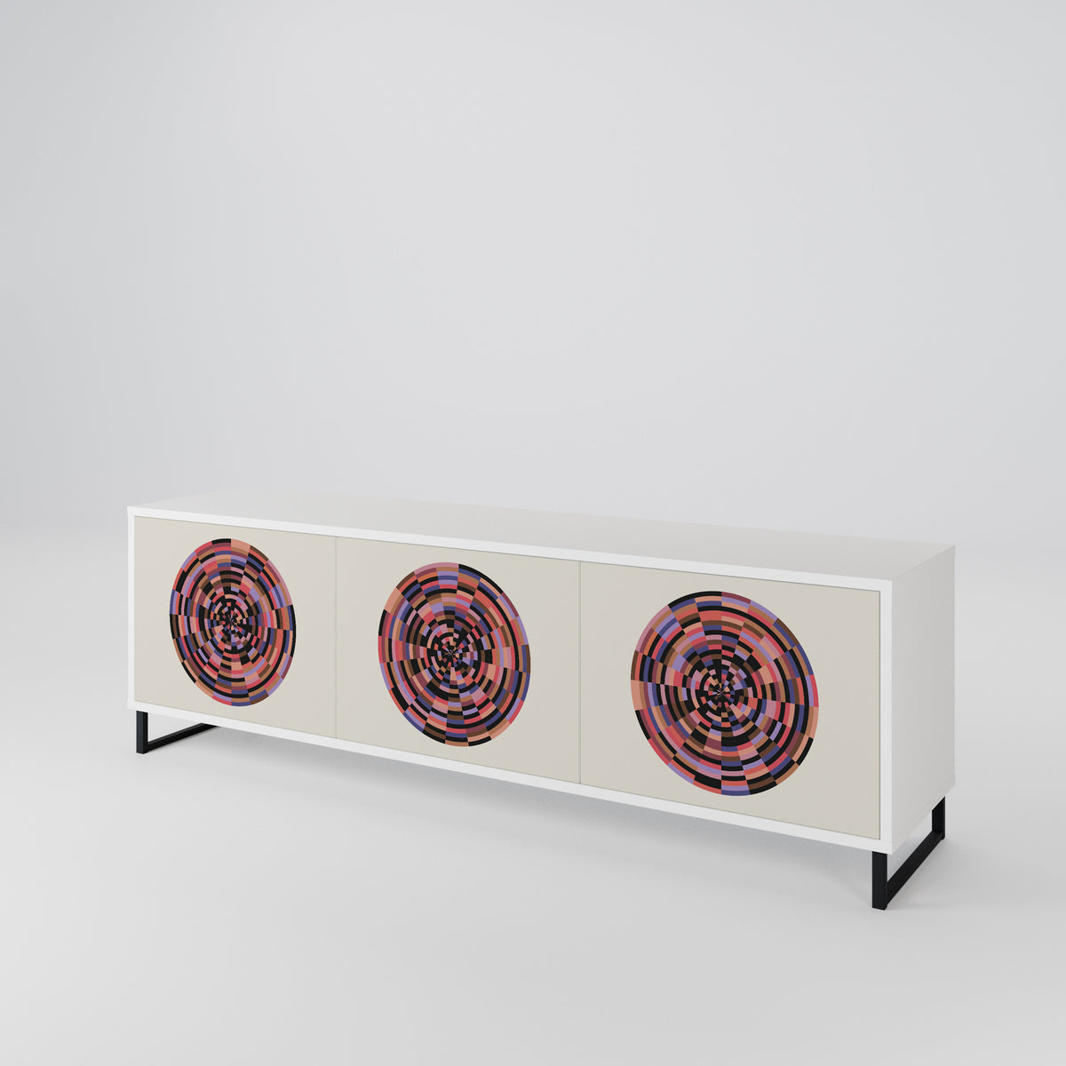 BROWN CIRCLES 3-türiges TV-Lowboard