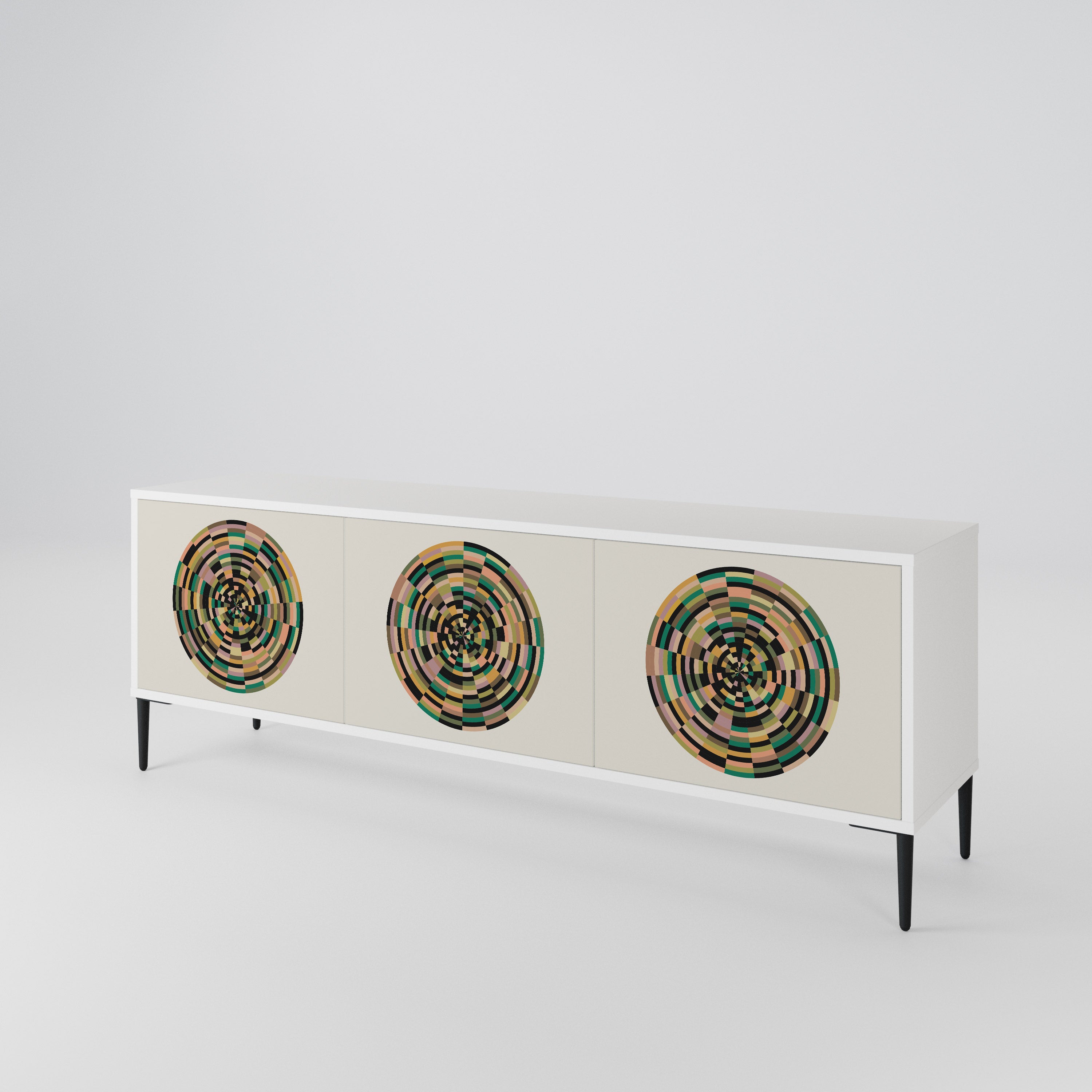 GREEN CIRCLES 3-Door TV Cabinet