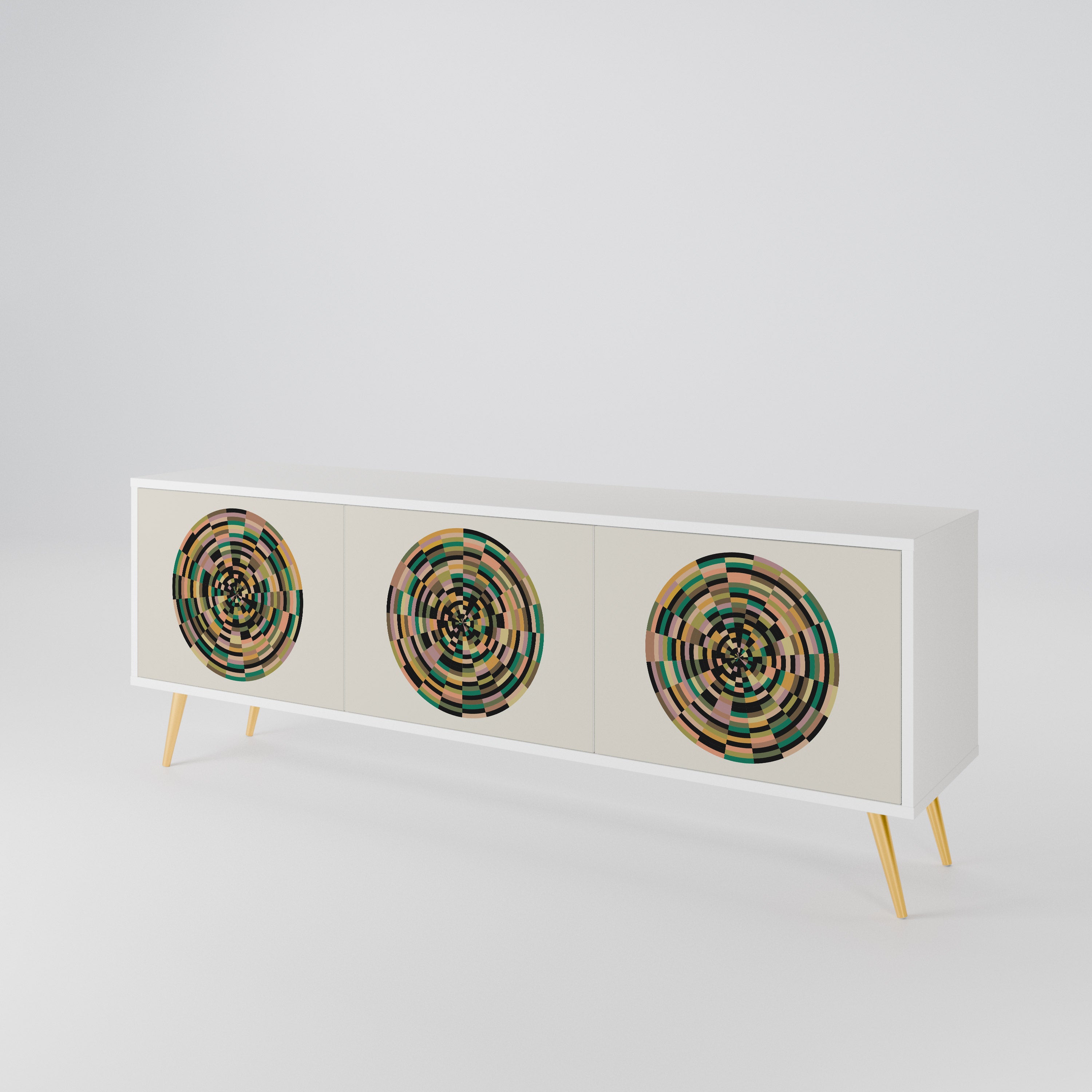 GREEN CIRCLES 3-Door TV Cabinet