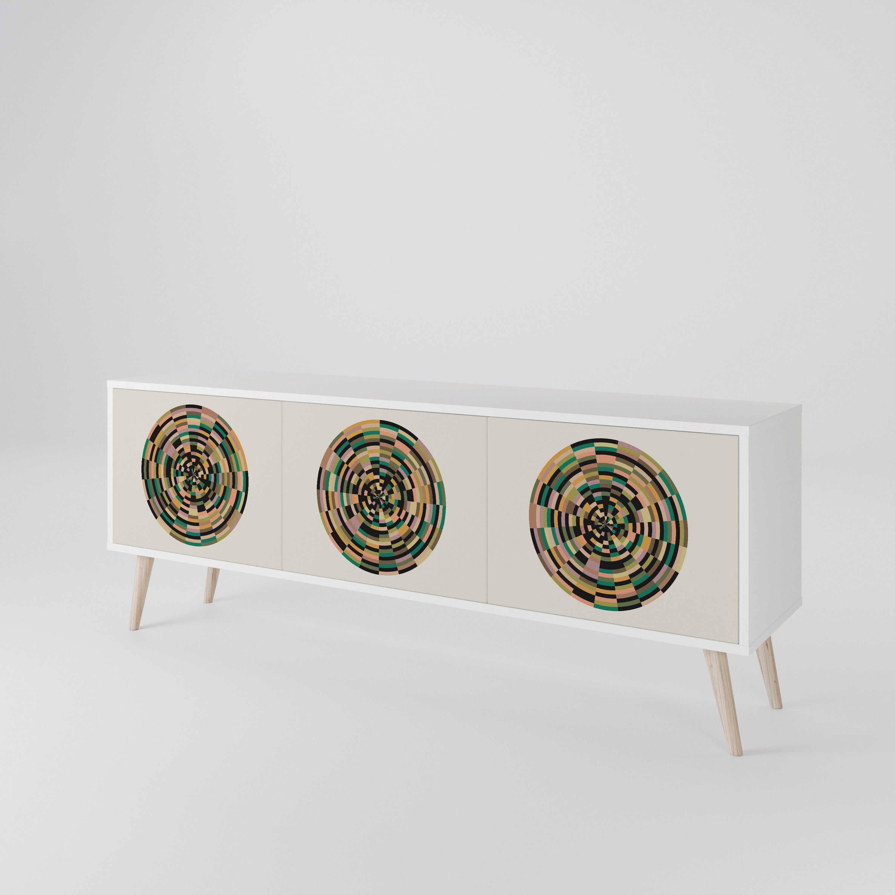 GREEN CIRCLES 3-Door TV Cabinet