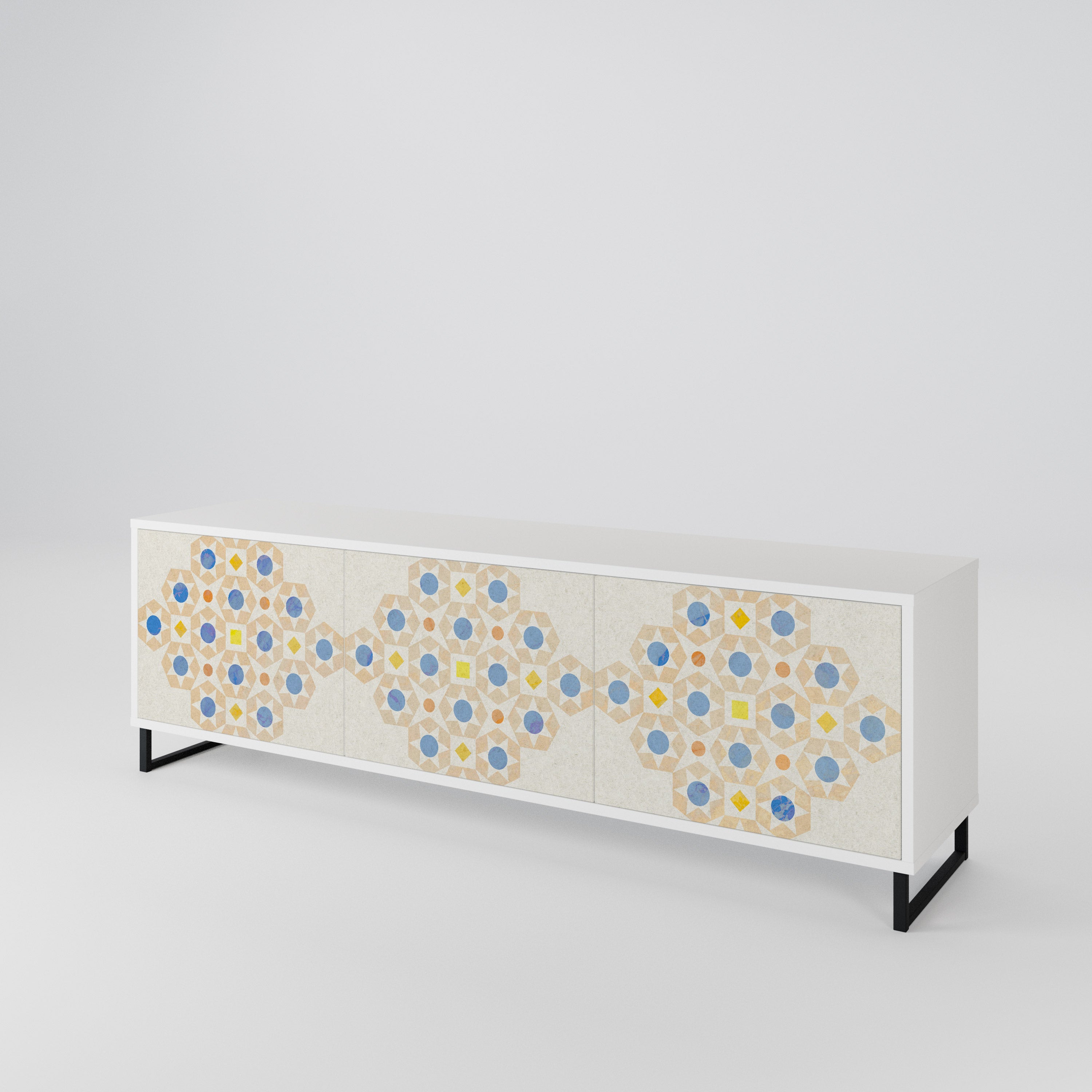 PATTERNED PRISM 3-Door TV Cabinet