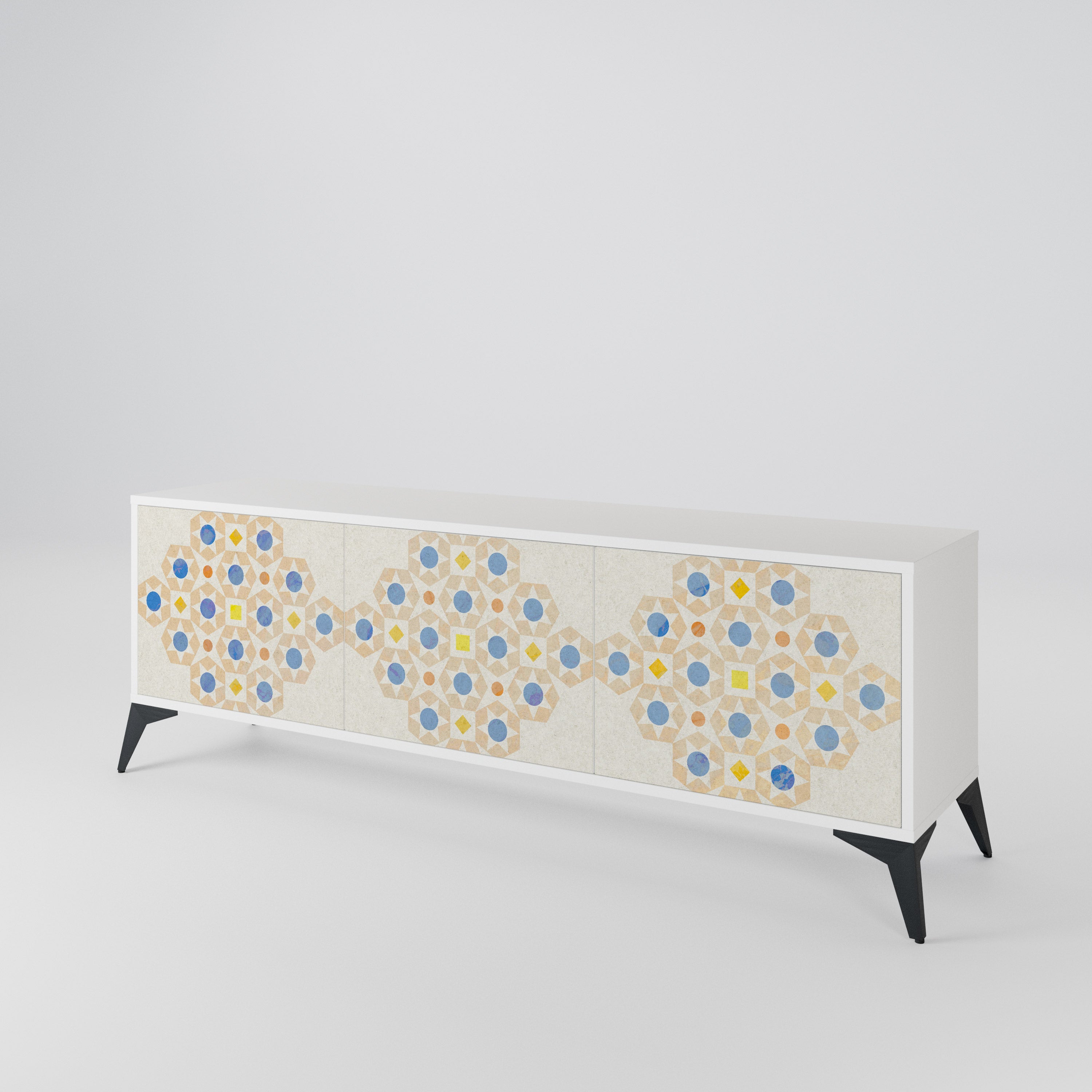 PATTERNED PRISM 3-Door TV Cabinet