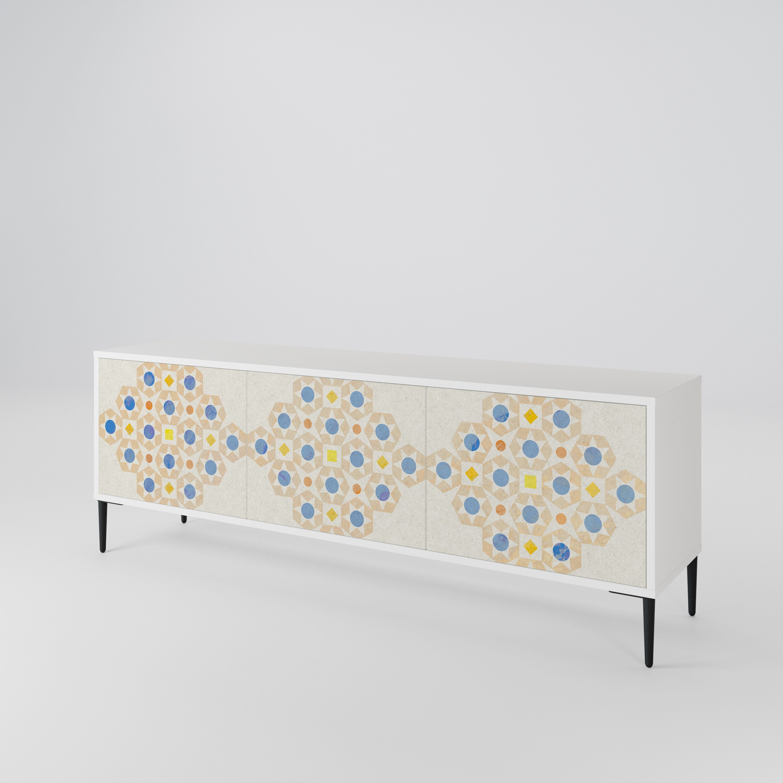PATTERNED PRISM 3-Door TV Cabinet