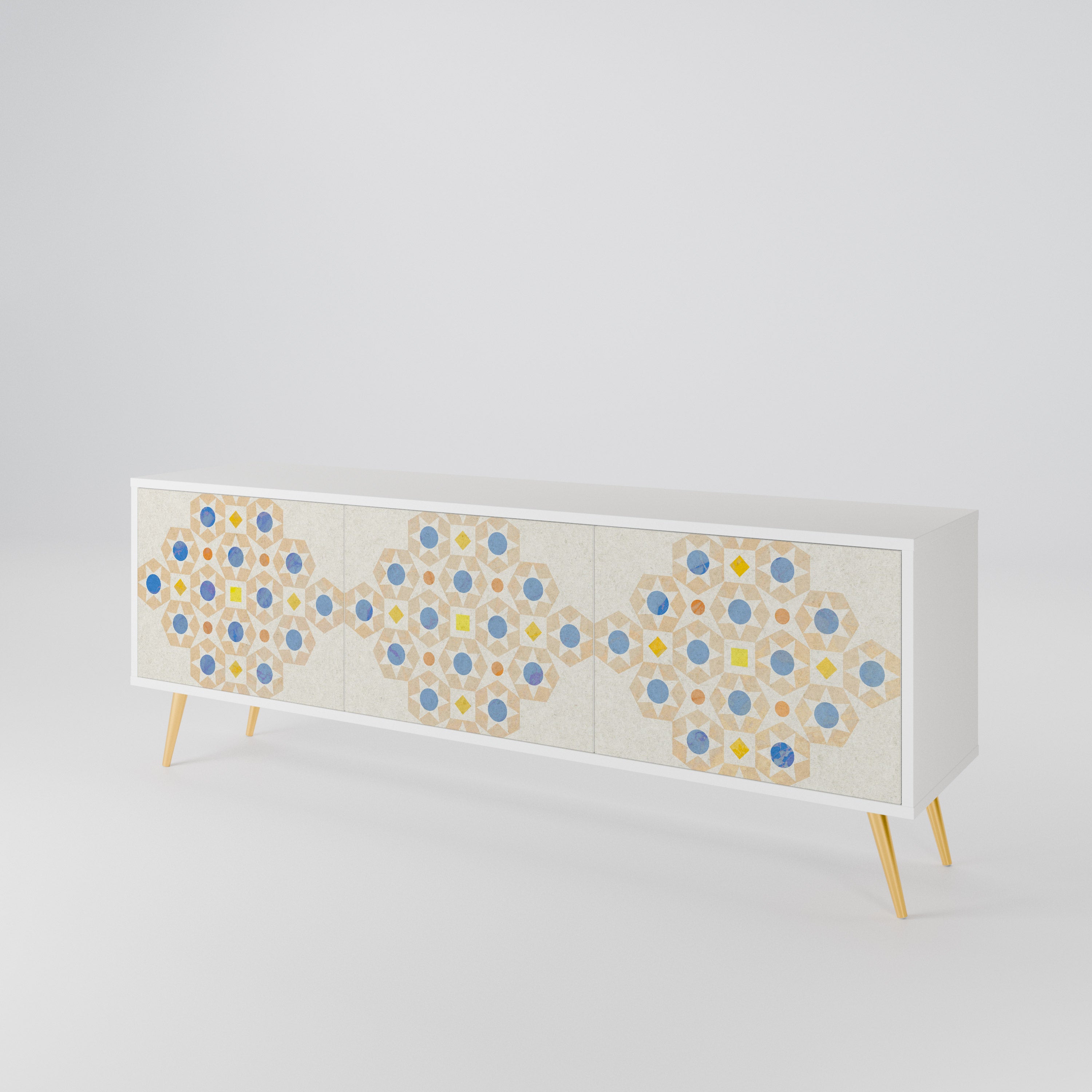 PATTERNED PRISM 3-Door TV Cabinet