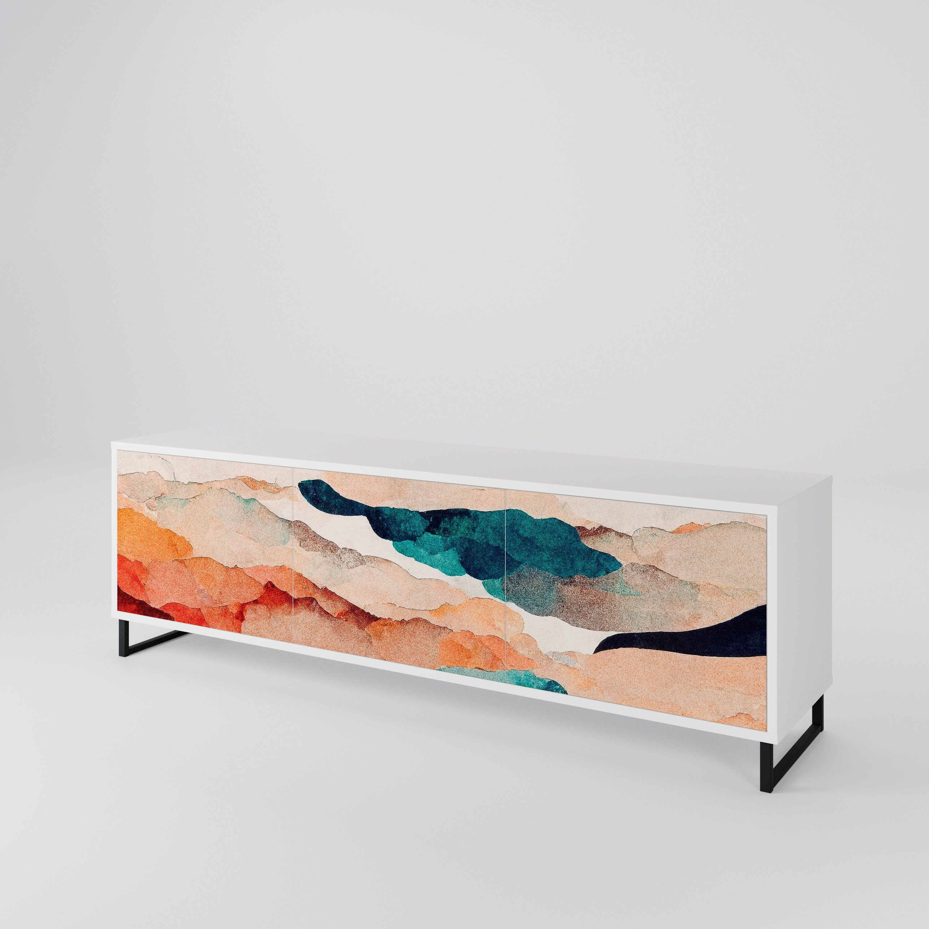ABSTRACT LANDSCAPE 3-Door TV Cabinet