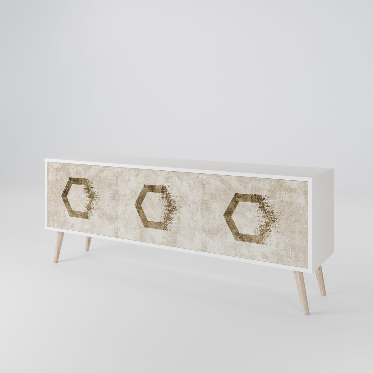 HEXAGONAL SHAPES 3-türiges TV-Lowboard