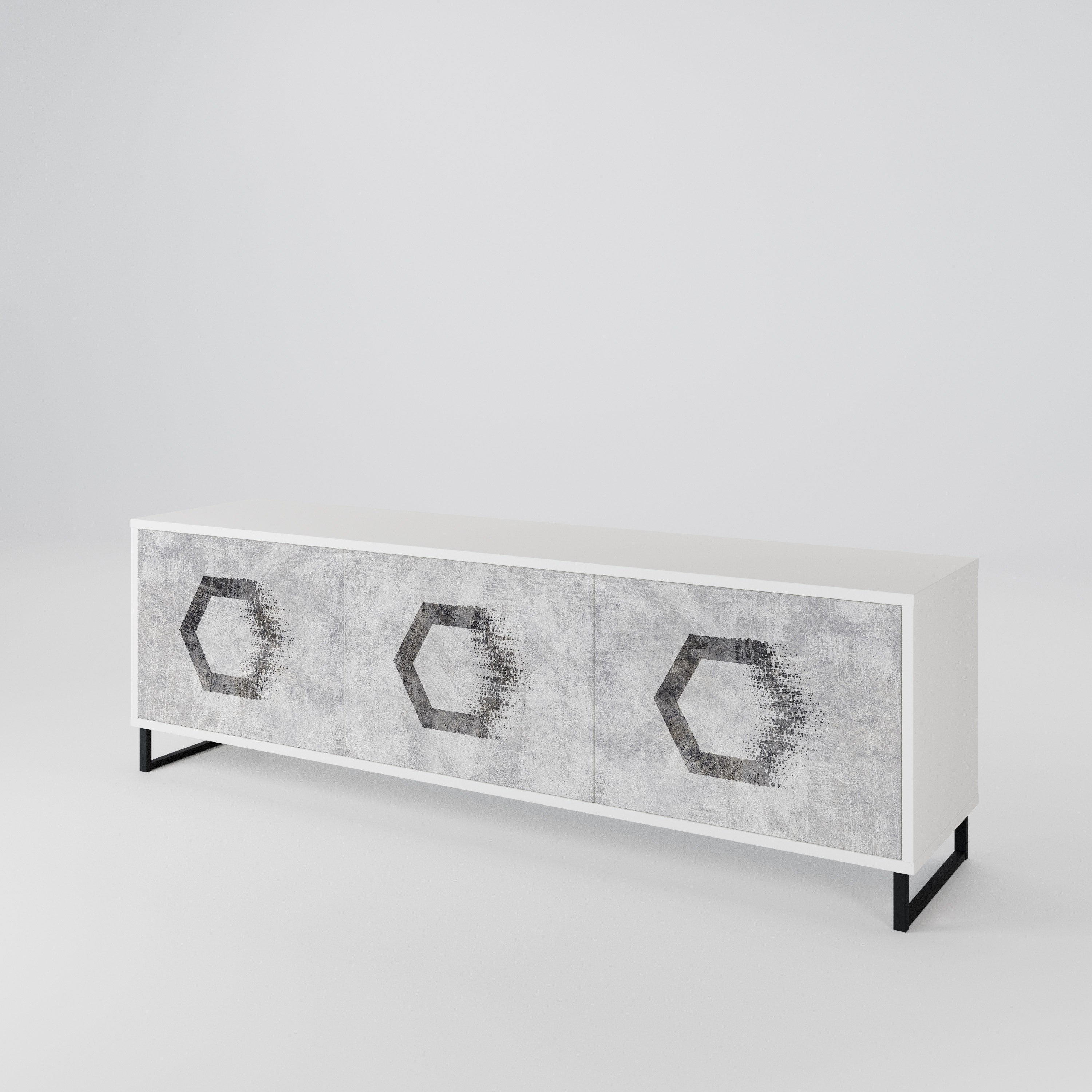 HEXAGONAL FIGURES 3-Door TV Cabinet