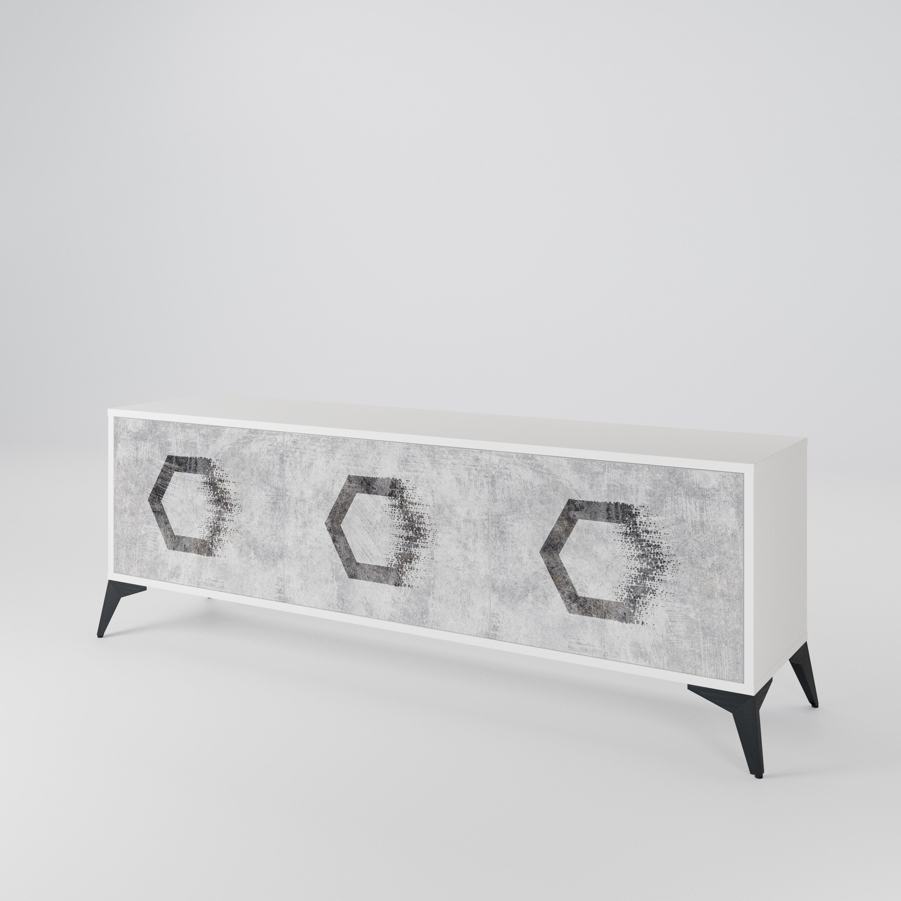 HEXAGONAL FIGURES 3-Door TV Cabinet