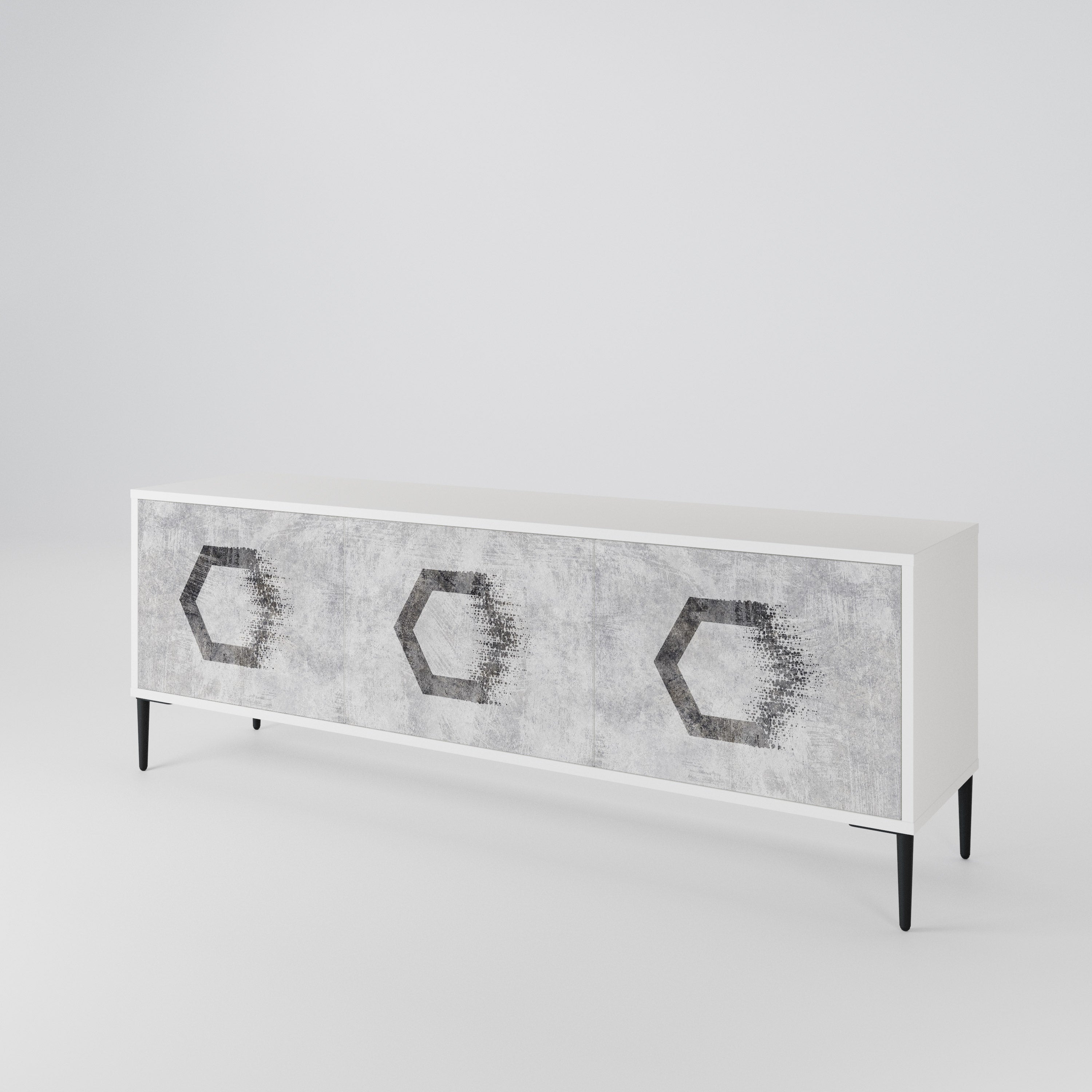 HEXAGONAL FIGURES 3-Door TV Cabinet