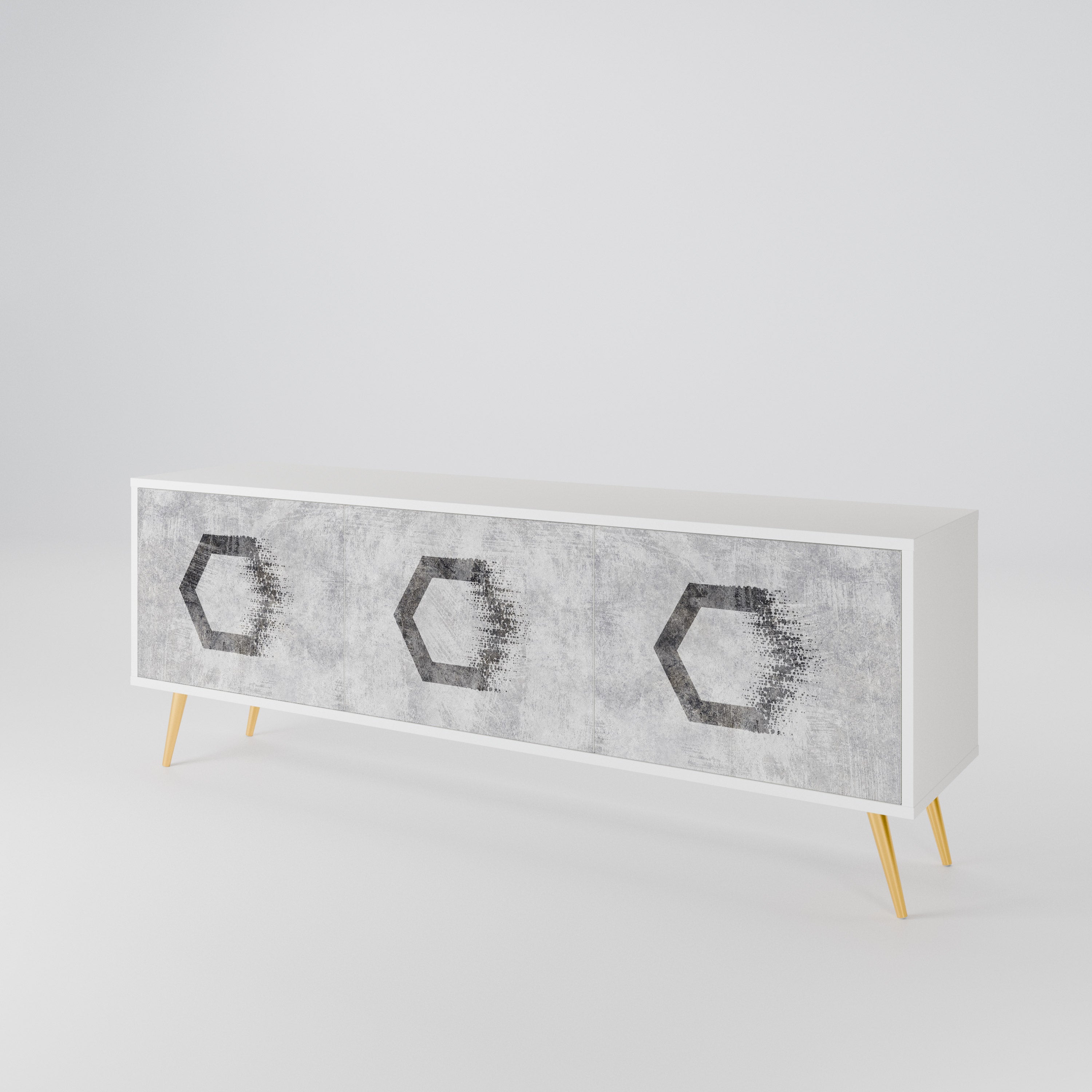 HEXAGONAL FIGURES 3-Door TV Cabinet