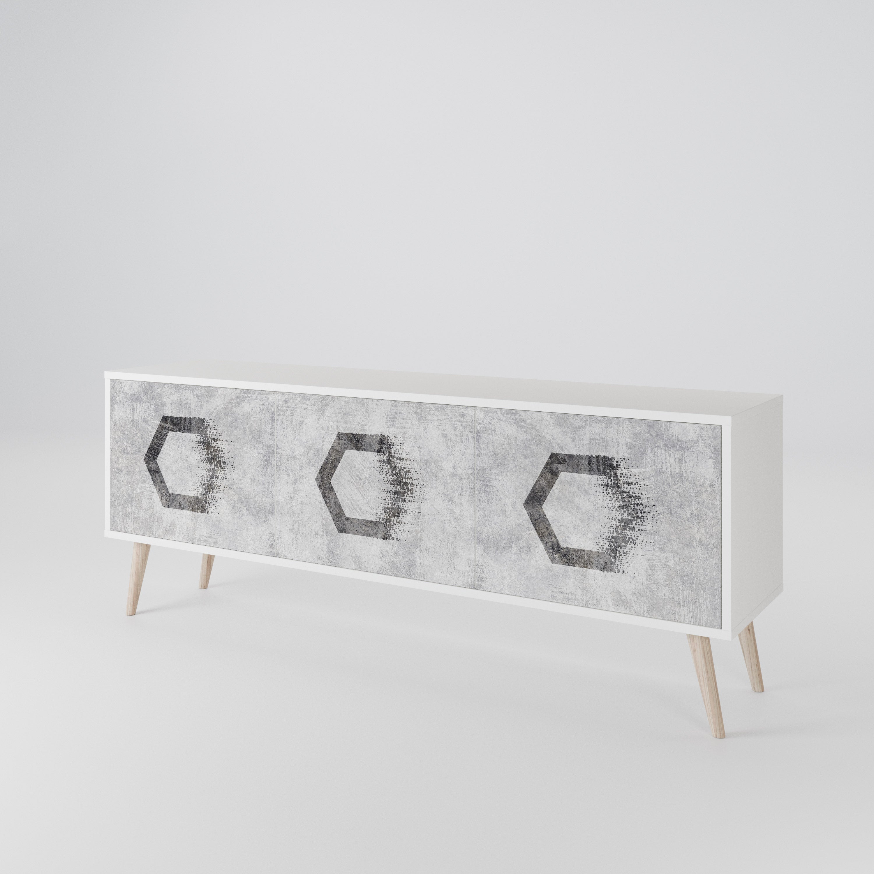HEXAGONAL FIGURES 3-Door TV Cabinet