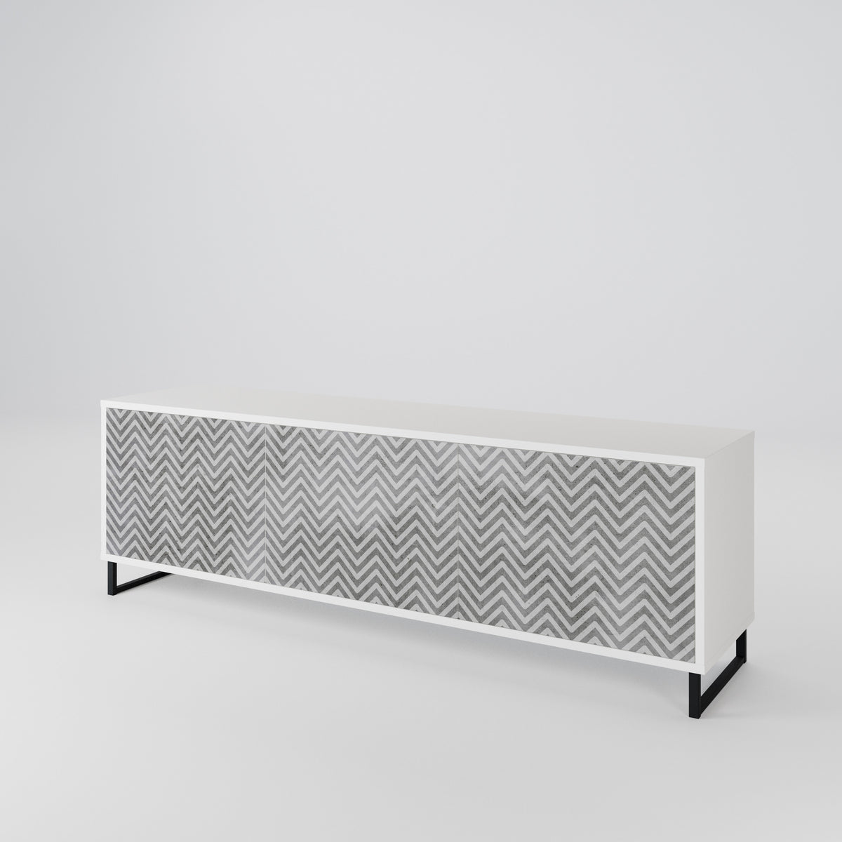 CONCRETE ZIG ZAG 3-türiges TV-Lowboard