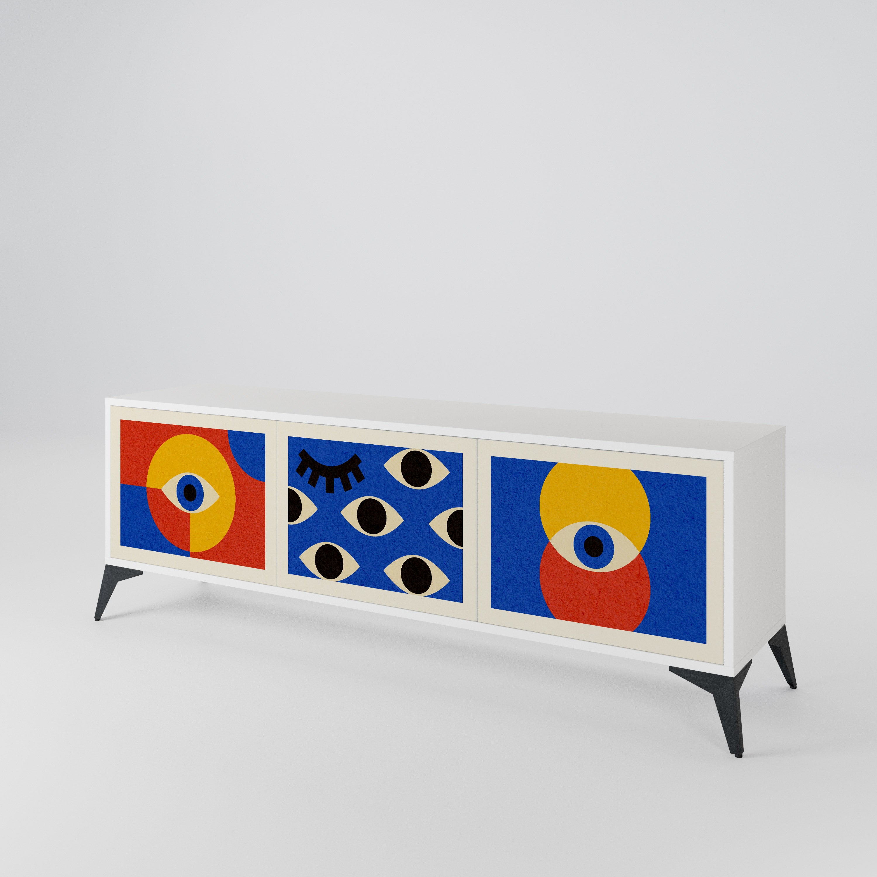 GEOMETRIC EYES 3-Door TV Cabinet