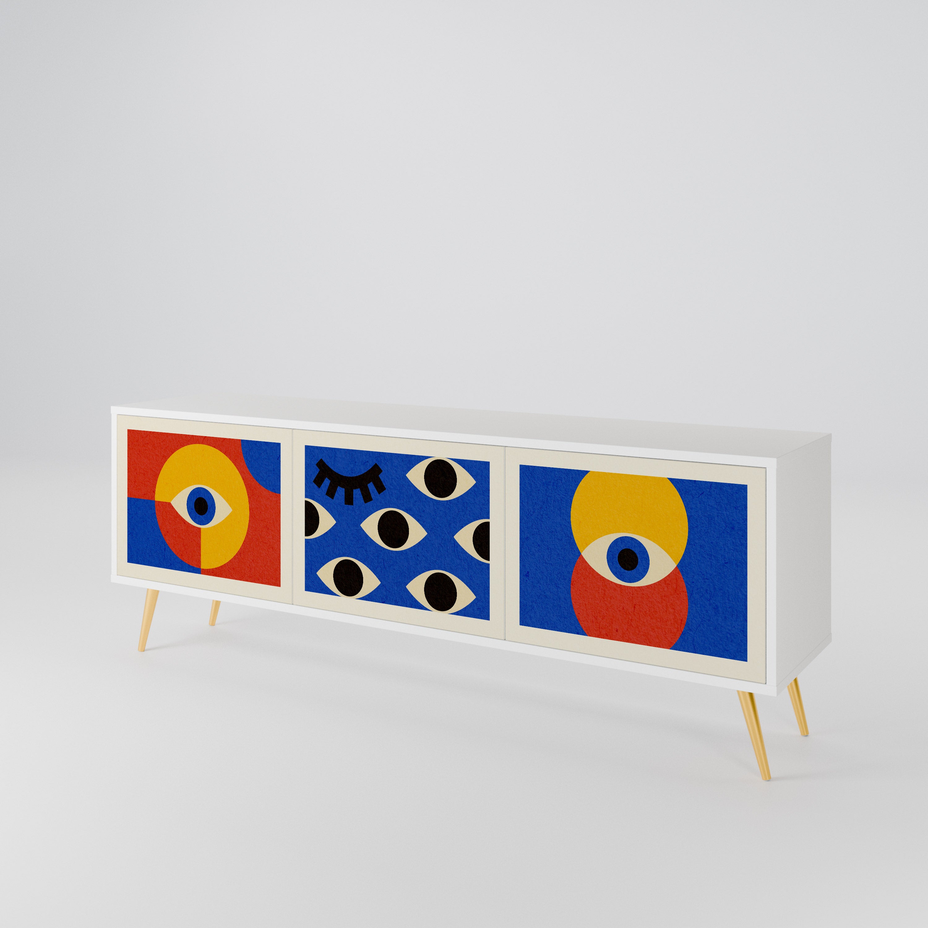 GEOMETRIC EYES 3-Door TV Cabinet