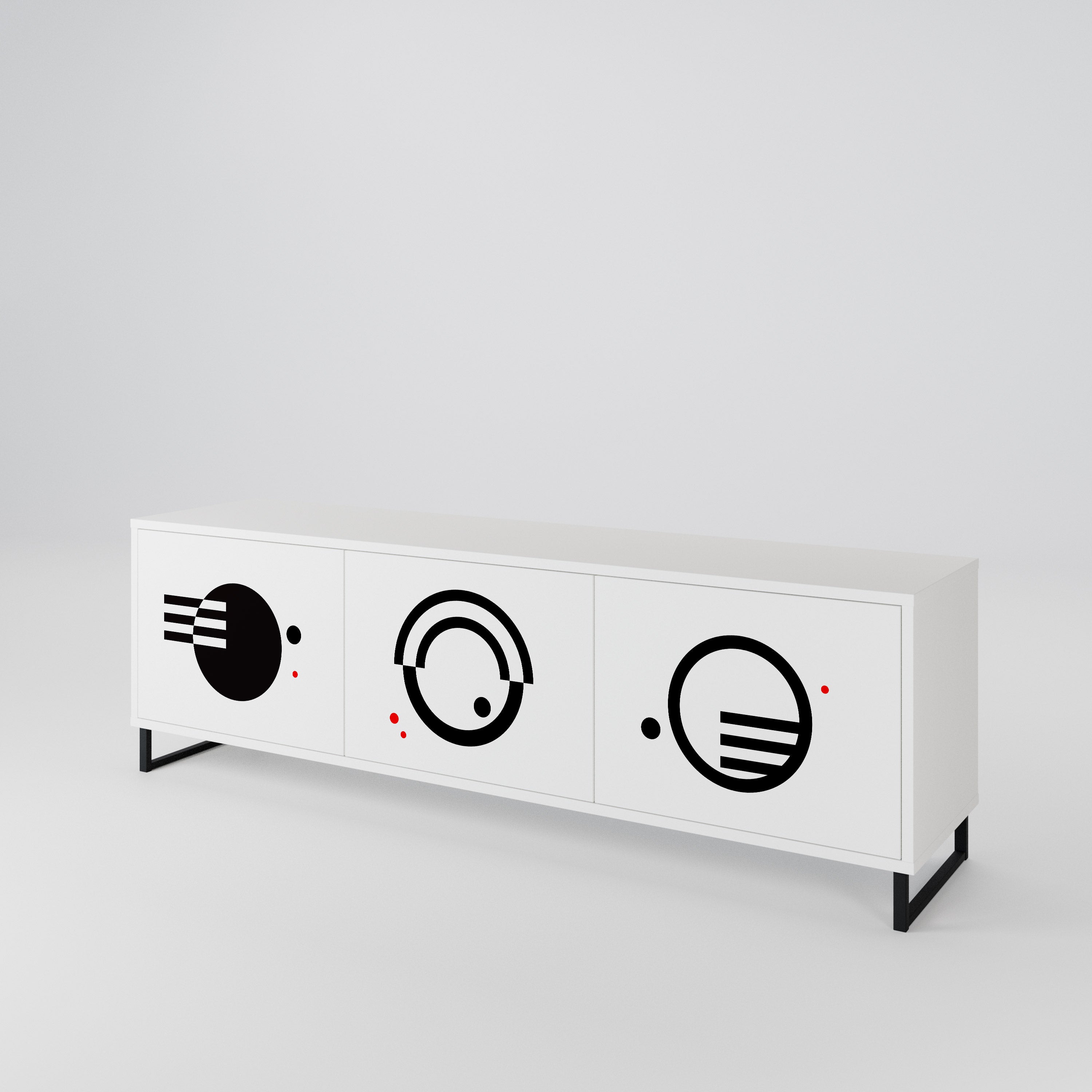 BLACK AND WHITE COMBINATION 3-türiges TV-Lowboard