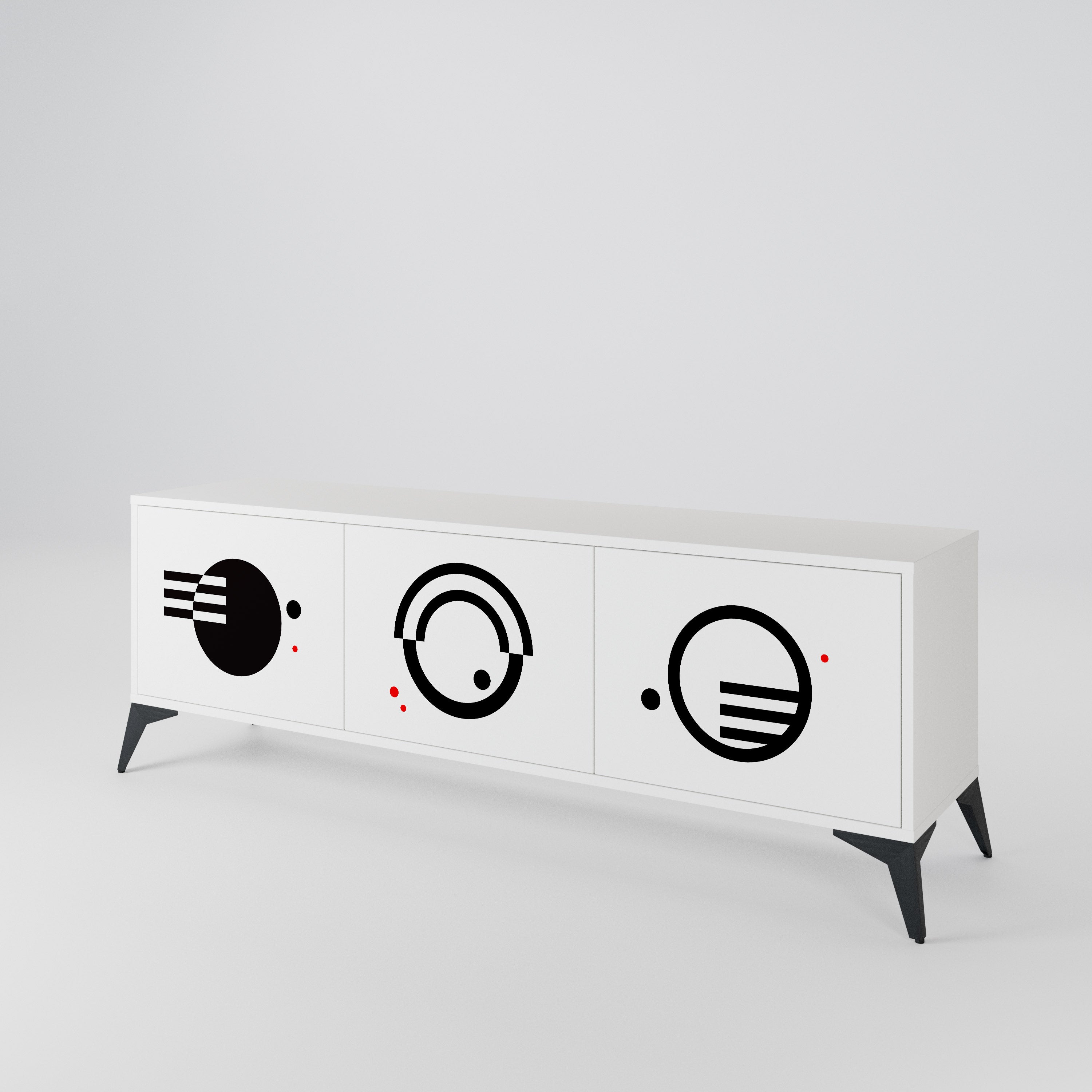 BLACK AND WHITE COMBINATION 3-türiges TV-Lowboard