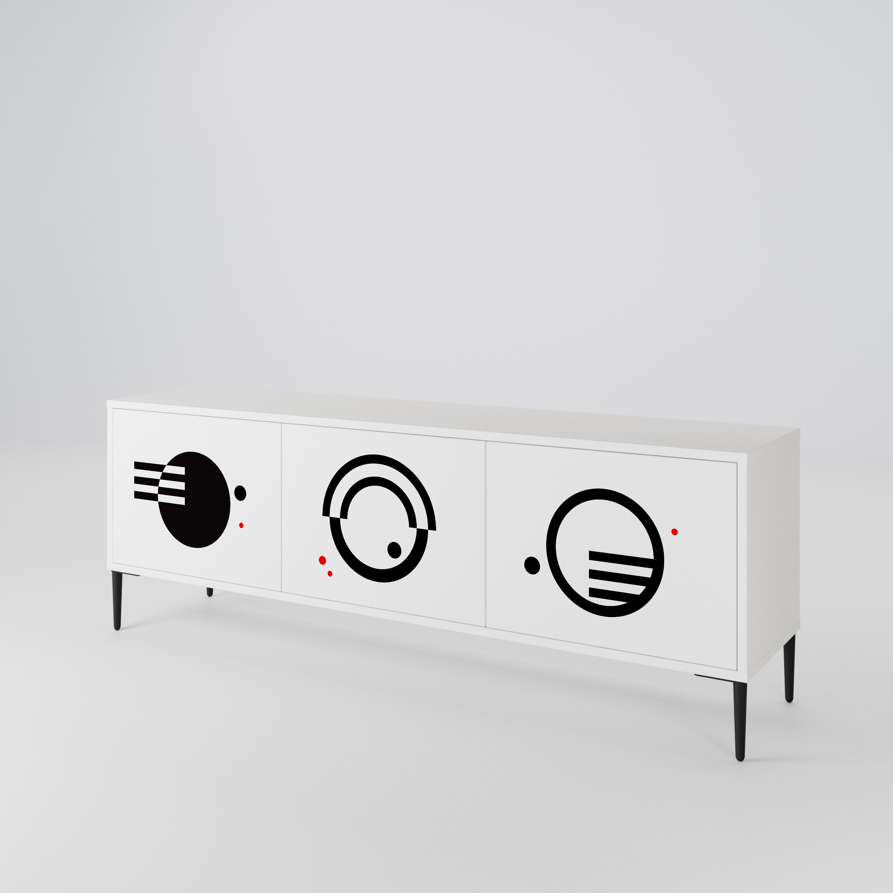 BLACK AND WHITE COMBINATION 3-türiges TV-Lowboard