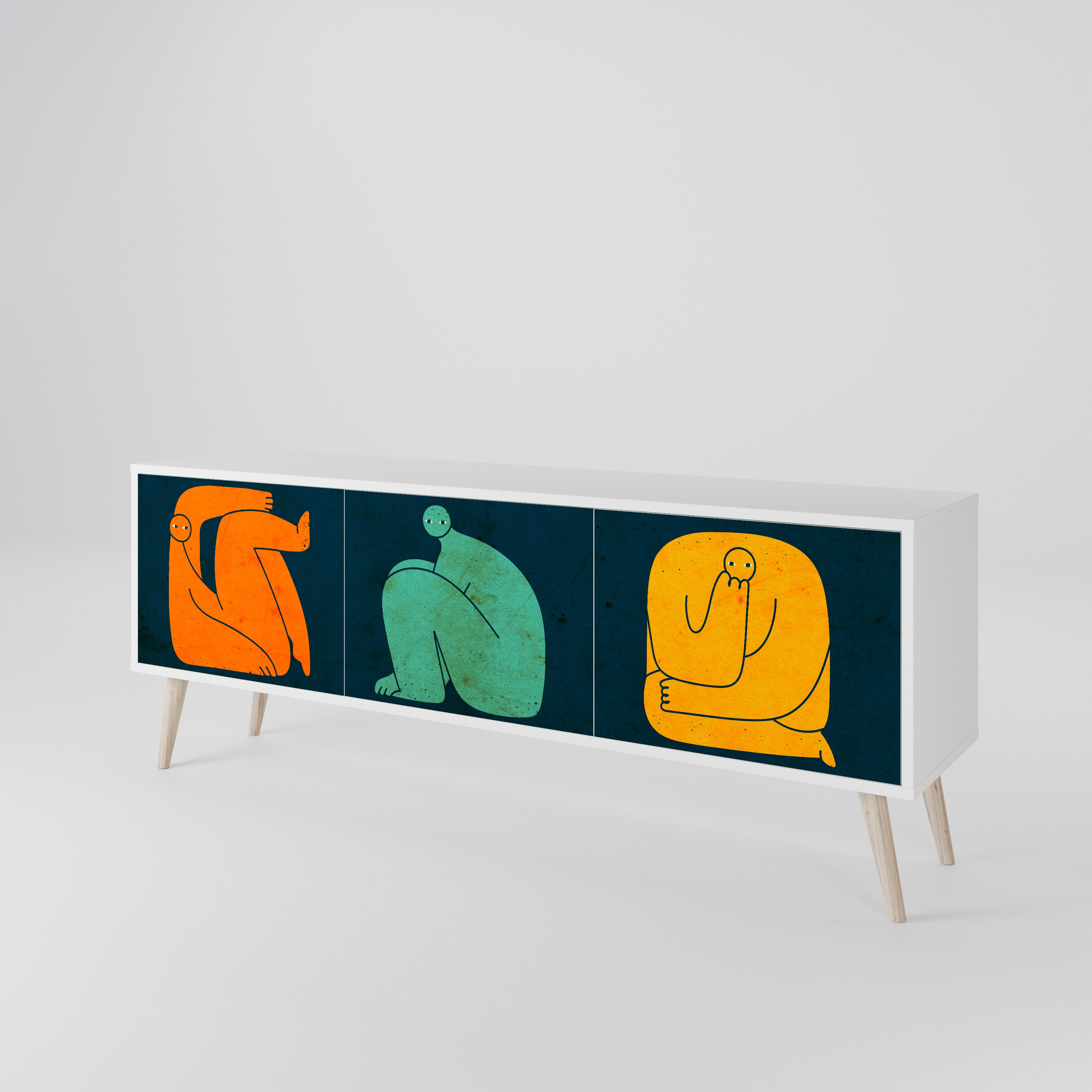 TOGETHER BUT SEPARATELY 3-türiges TV-Lowboard