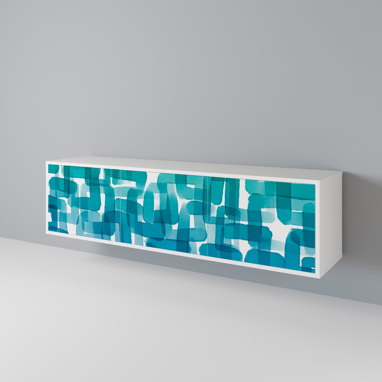 TURQUOISE RECTANGLES 3-türiges TV-Lowboard