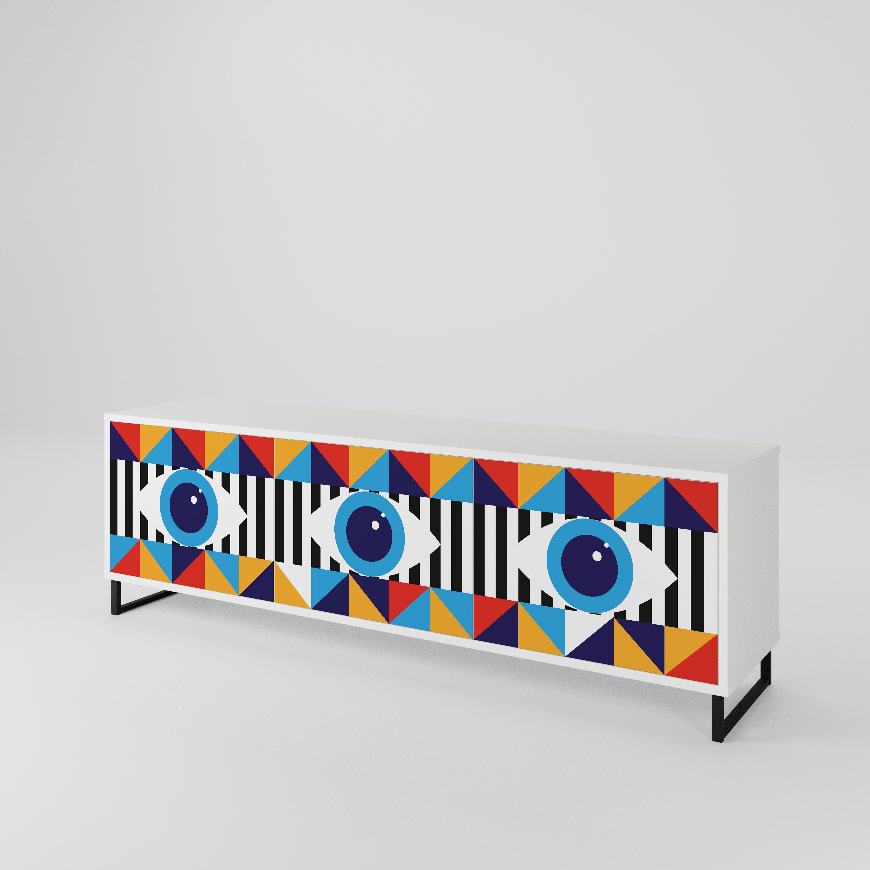 ABSTRACTION AND GEOMETRY 3-türiges TV-Lowboard