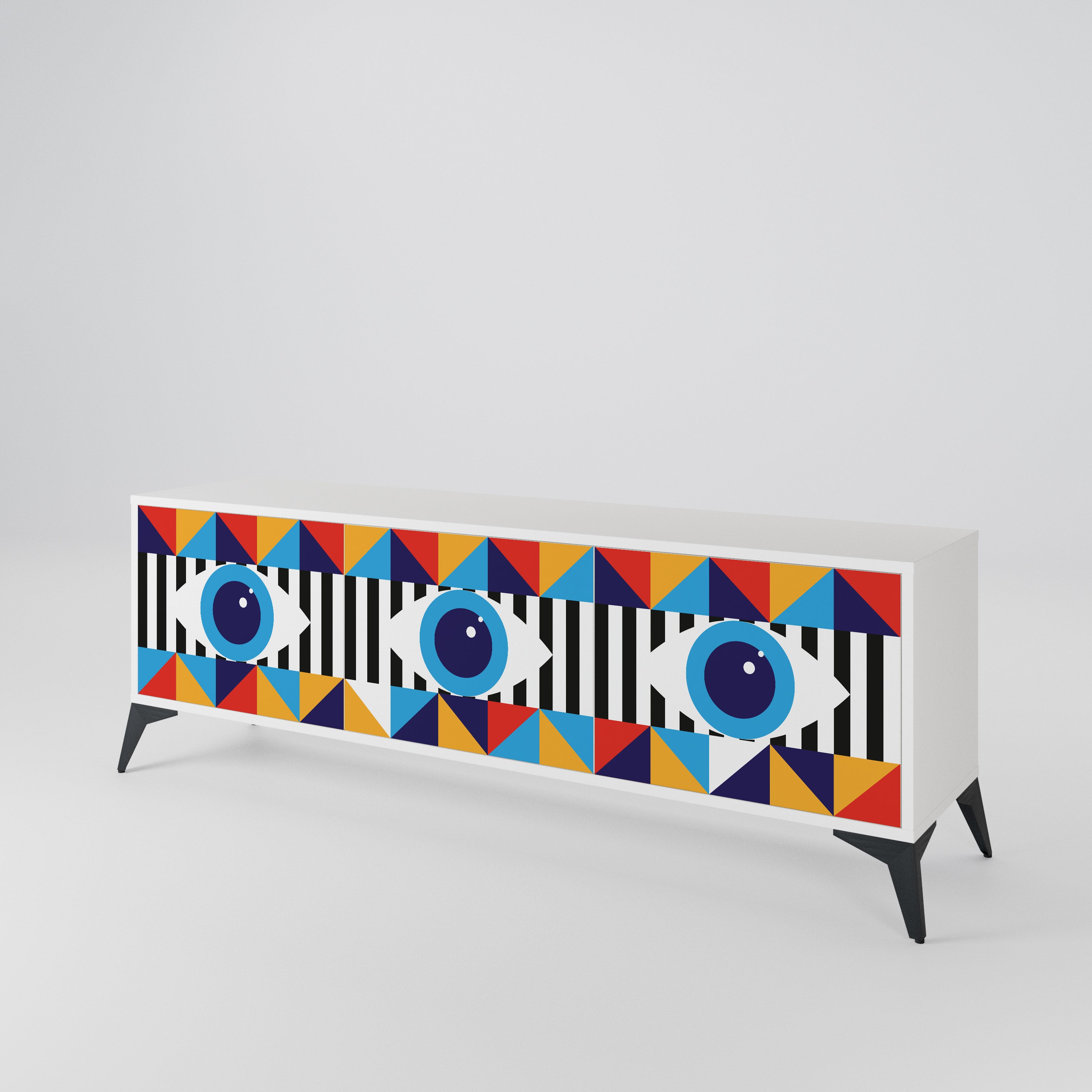 ABSTRACTION AND GEOMETRY 3-türiges TV-Lowboard