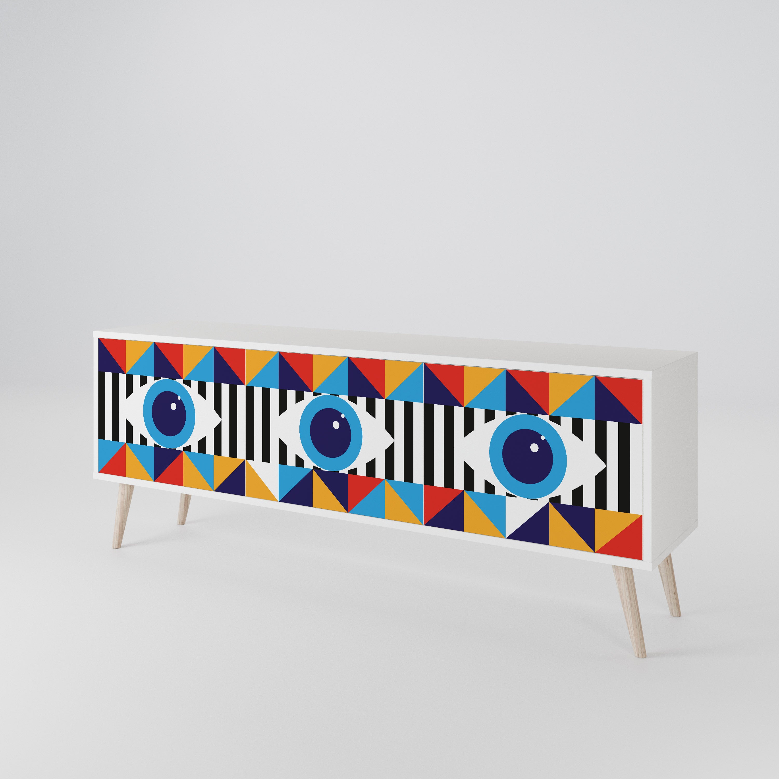 ABSTRACTION AND GEOMETRY 3-türiges TV-Lowboard
