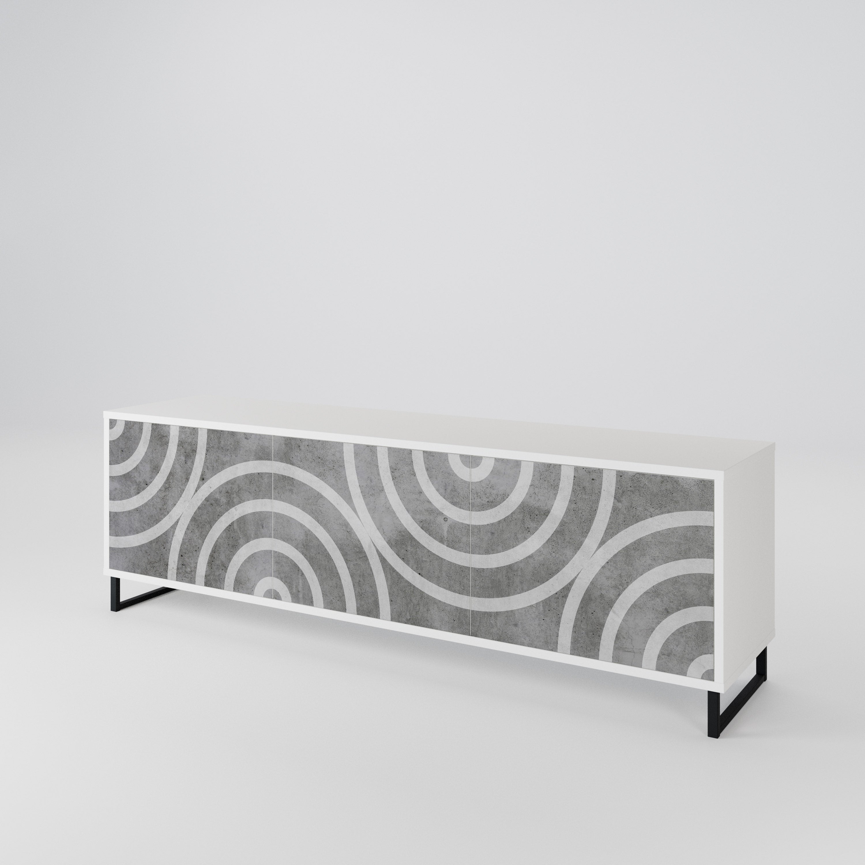 CIRCLE CONCRETE 3-türiges TV-Lowboard