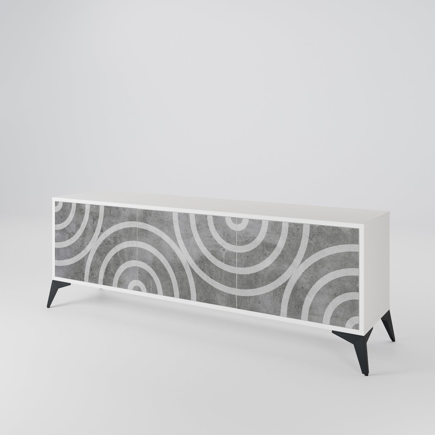 CIRCLE CONCRETE 3-türiges TV-Lowboard