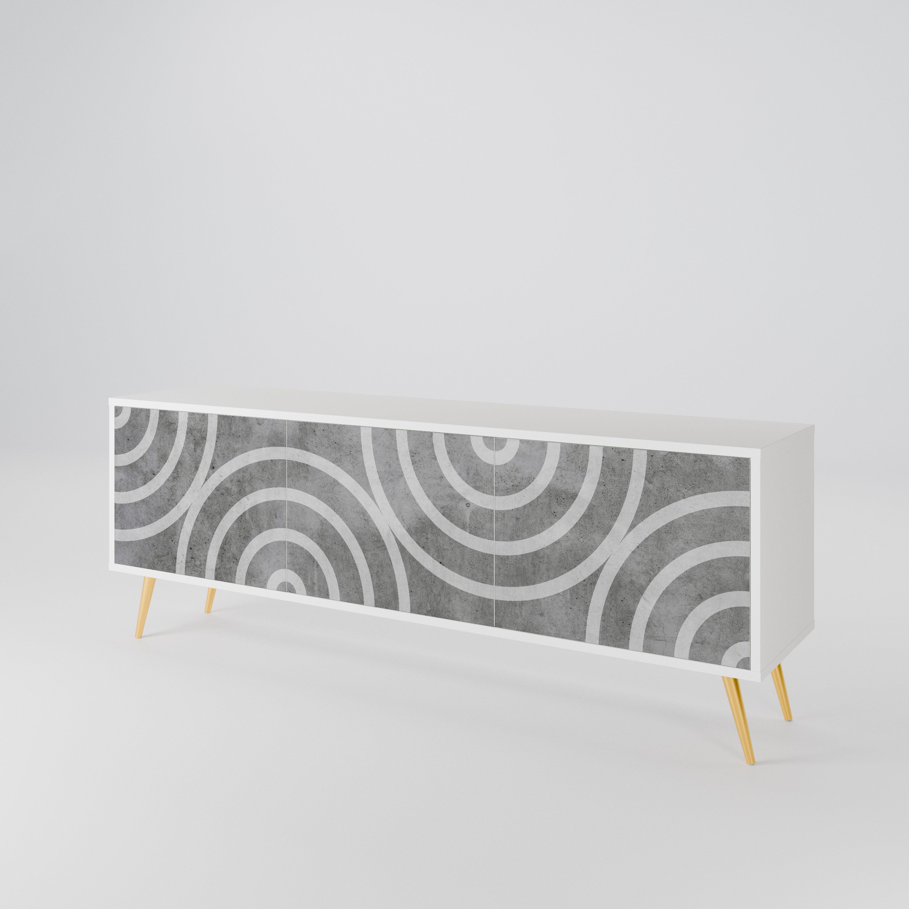 CIRCLE CONCRETE 3-türiges TV-Lowboard