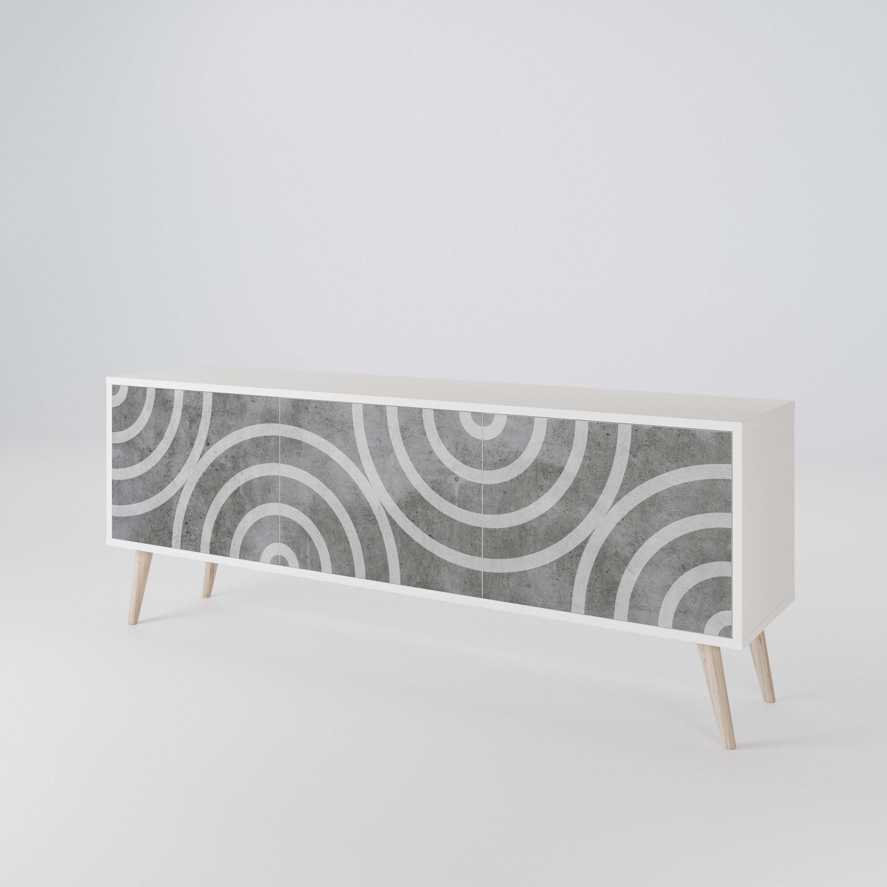 CIRCLE CONCRETE 3-türiges TV-Lowboard