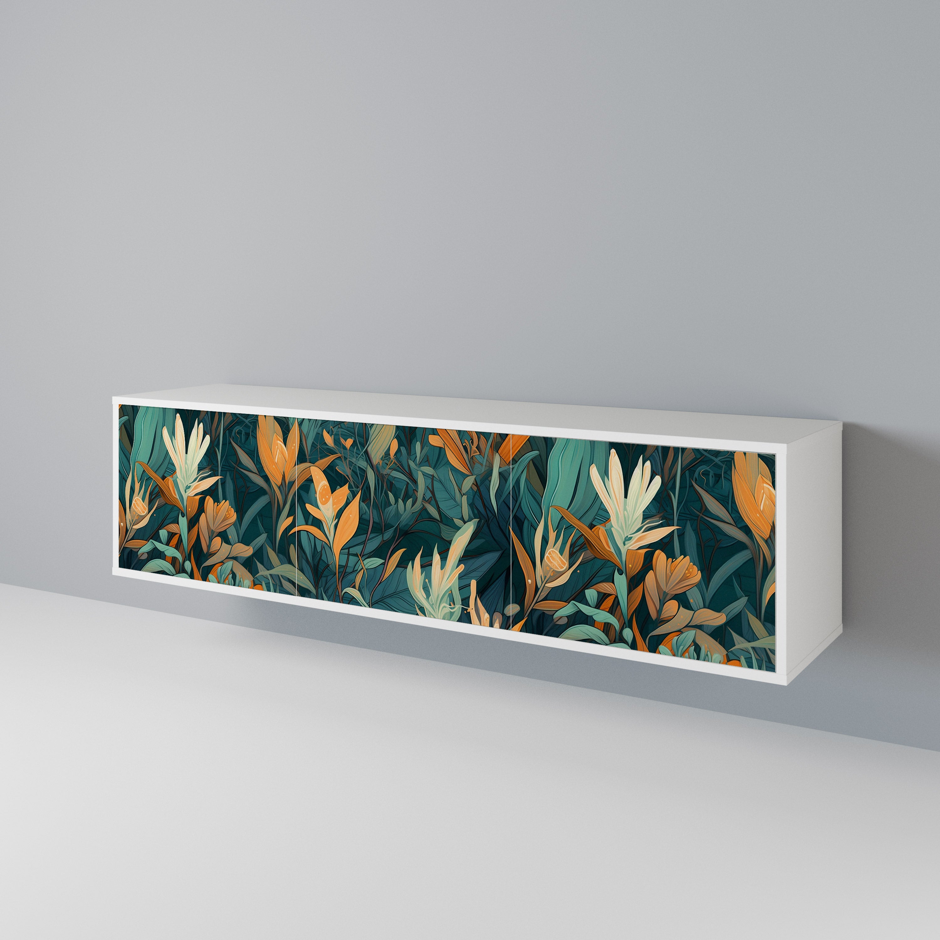 FLORAL SERENITY 3-Door TV Cabinet
