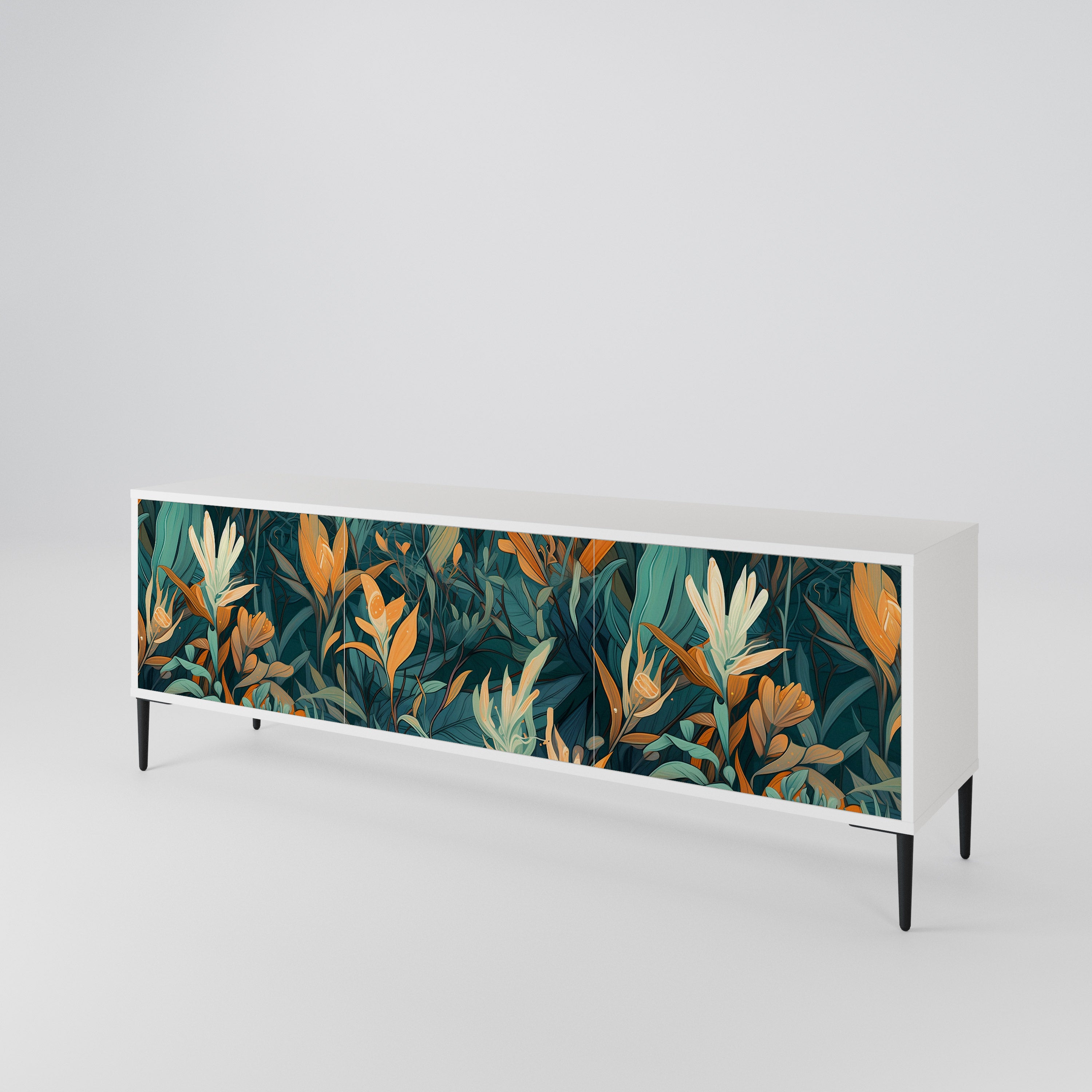 FLORAL SERENITY 3-Door TV Cabinet