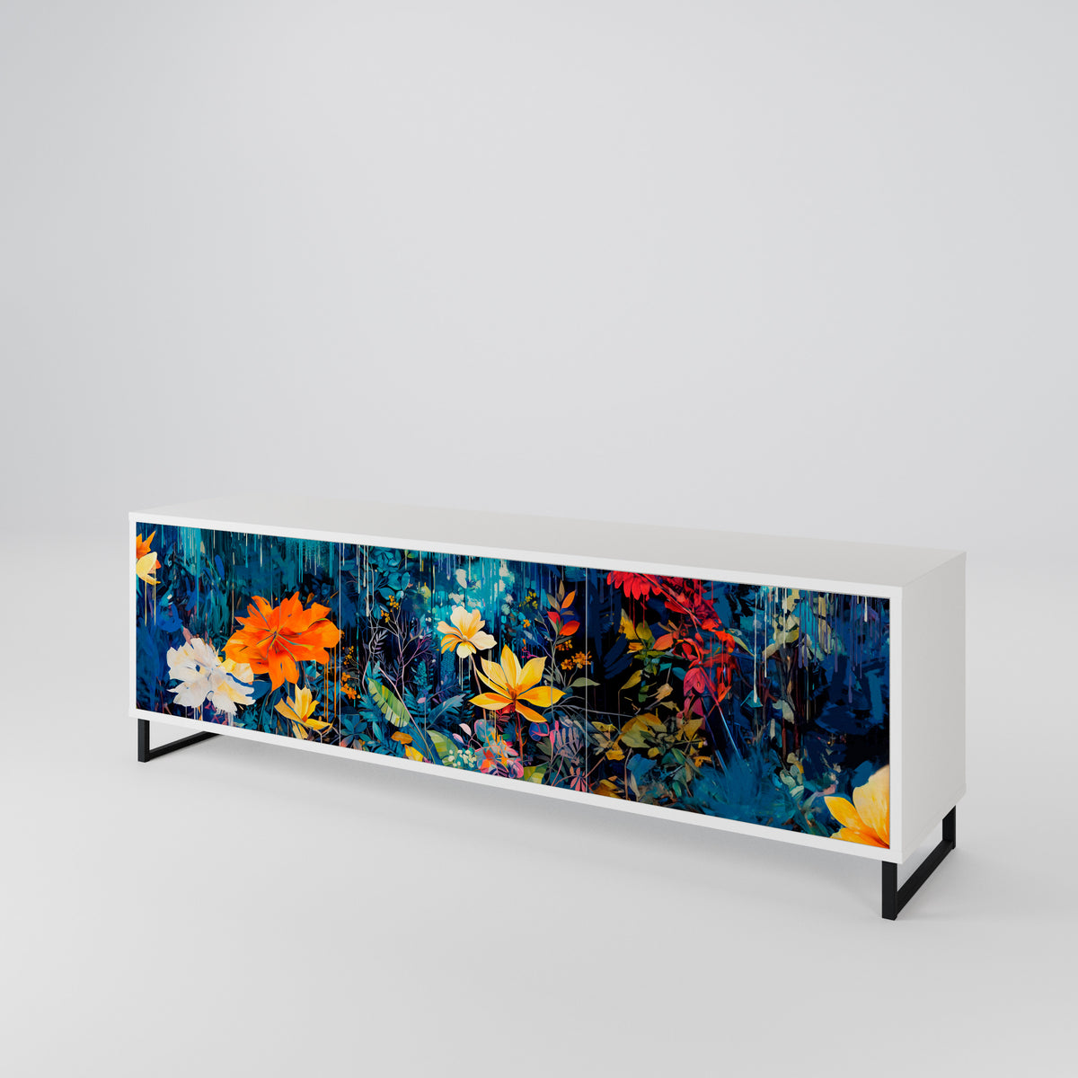 MIDNIGHT BLOSSOM 3-türiges TV-Lowboard