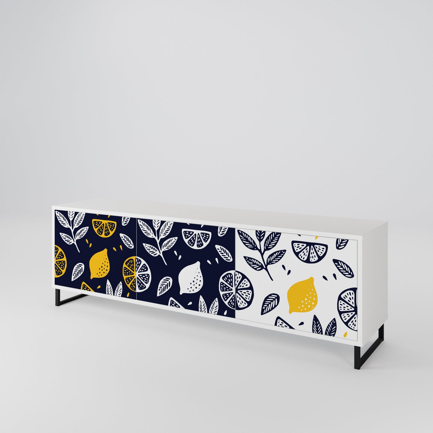 CITRUS BLACK AND WHITE 3-türiges TV-Lowboard