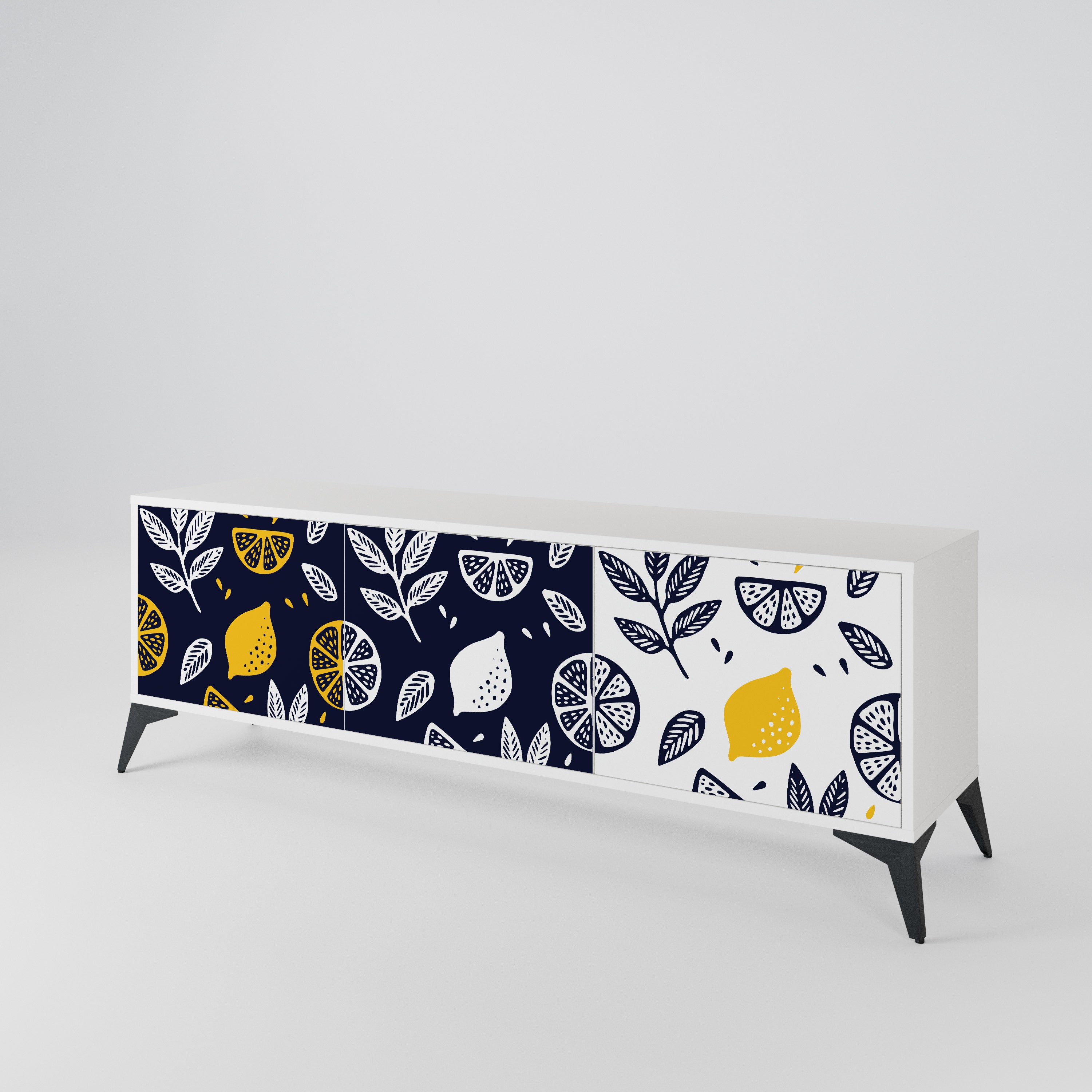 CITRUS BLACK AND WHITE 3-türiges TV-Lowboard