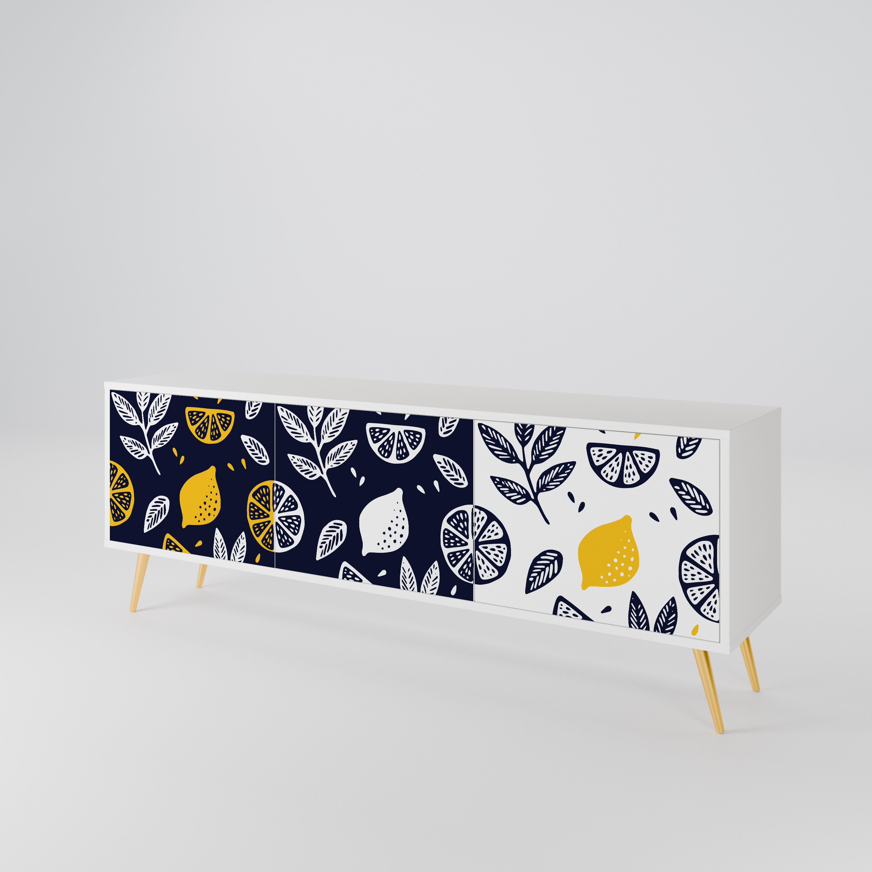 CITRUS BLACK AND WHITE 3-türiges TV-Lowboard