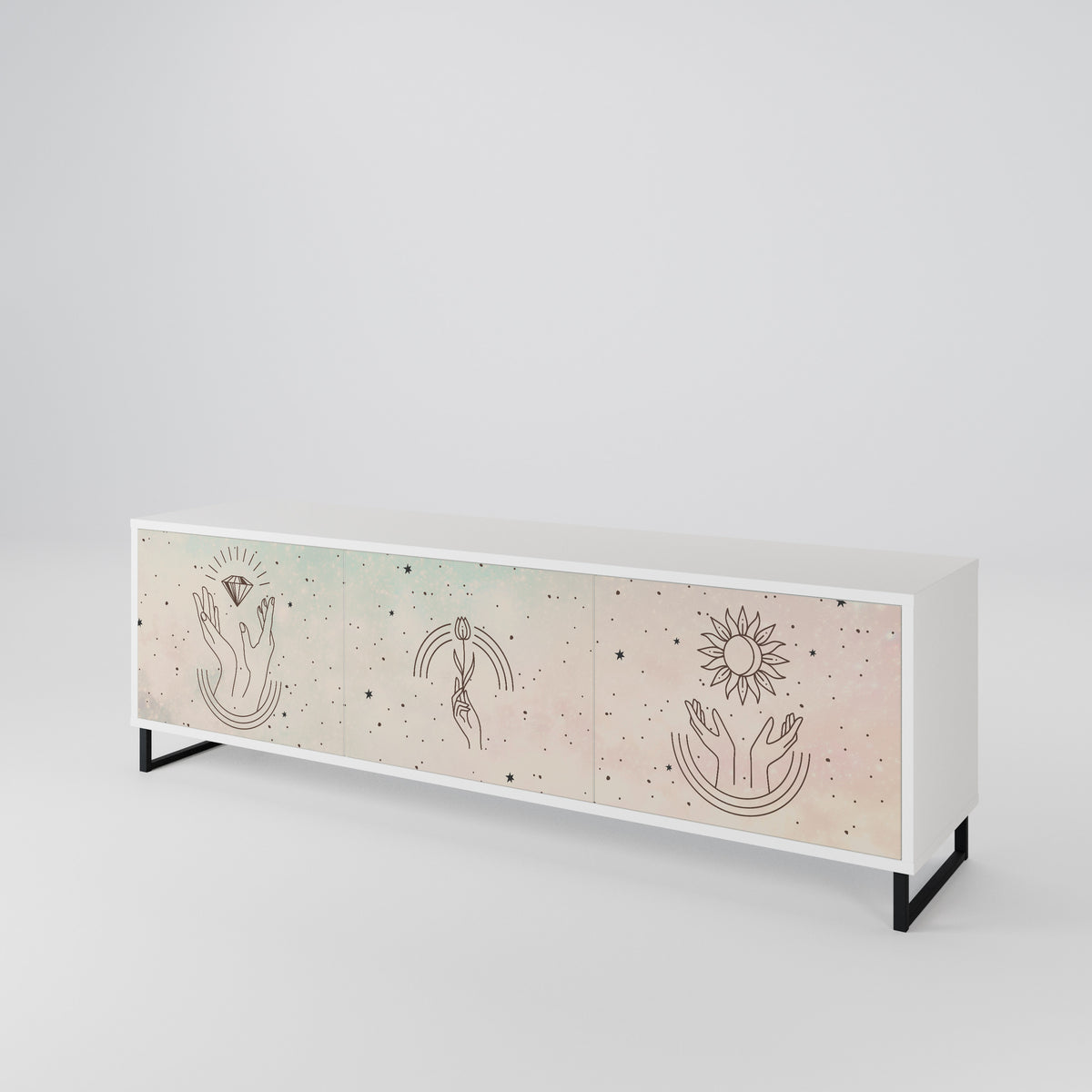 DELICATE BEAUTY 3-türiges TV-Lowboard
